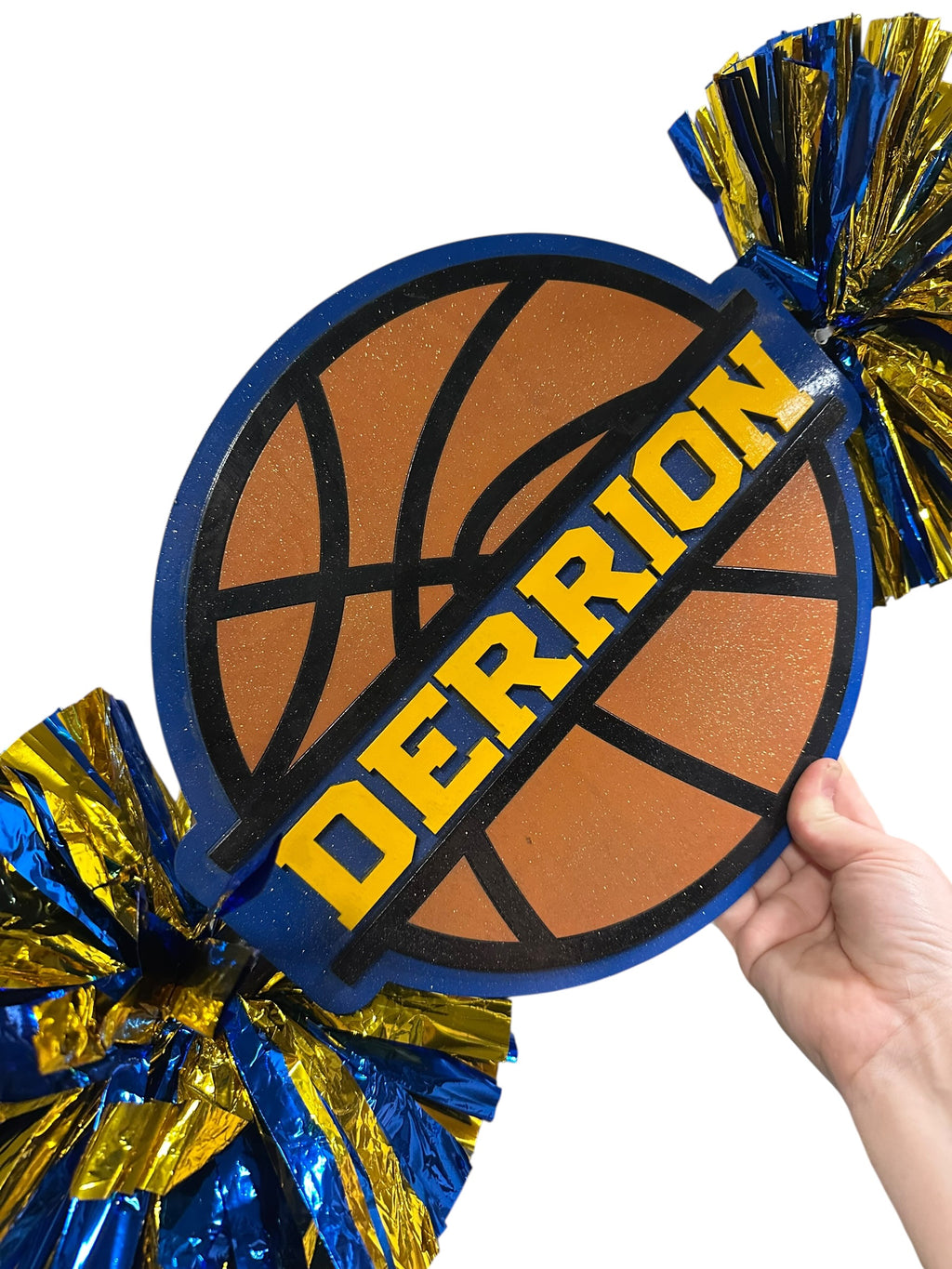 Custom Basketball Cheerstick Noise Maker | Personalized Sports Spirit Shaker | Team Spirit Pom Pom Cheerstick | Custom Name Basketball Cheer Prop