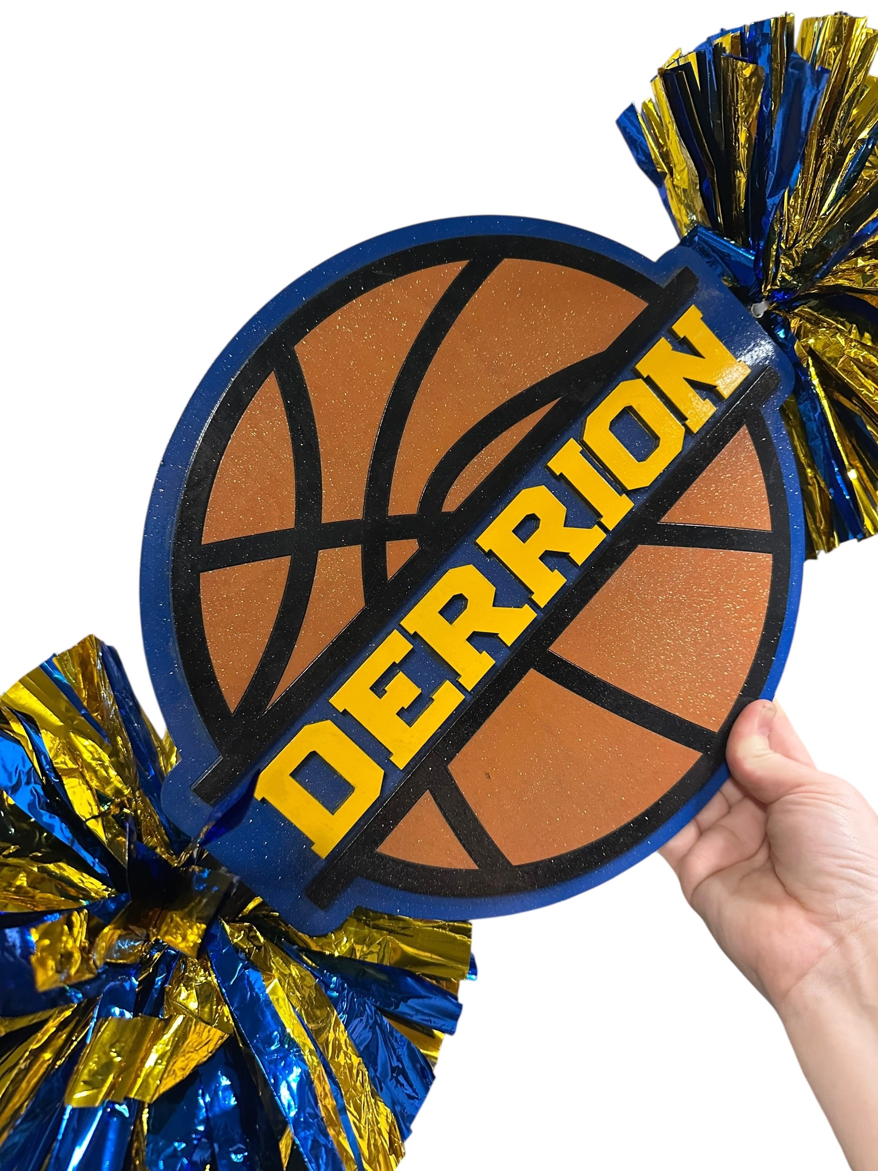 Custom Basketball Cheerstick Noise Maker | Personalized Sports Spirit Shaker | Team Spirit Pom Pom Cheerstick | Custom Name Basketball Cheer Prop