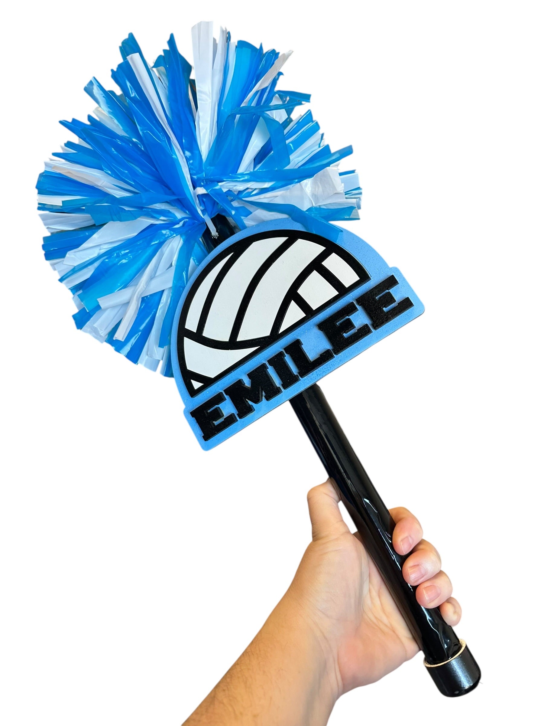 Custom Volleyball Cheerstick Noise Maker | Personalized Volleyball Spirit Shaker | Volleyball Mom Cheer Stick | Team Spirit Pom Pom Cheerstick | Custom Name Volleyball Prop