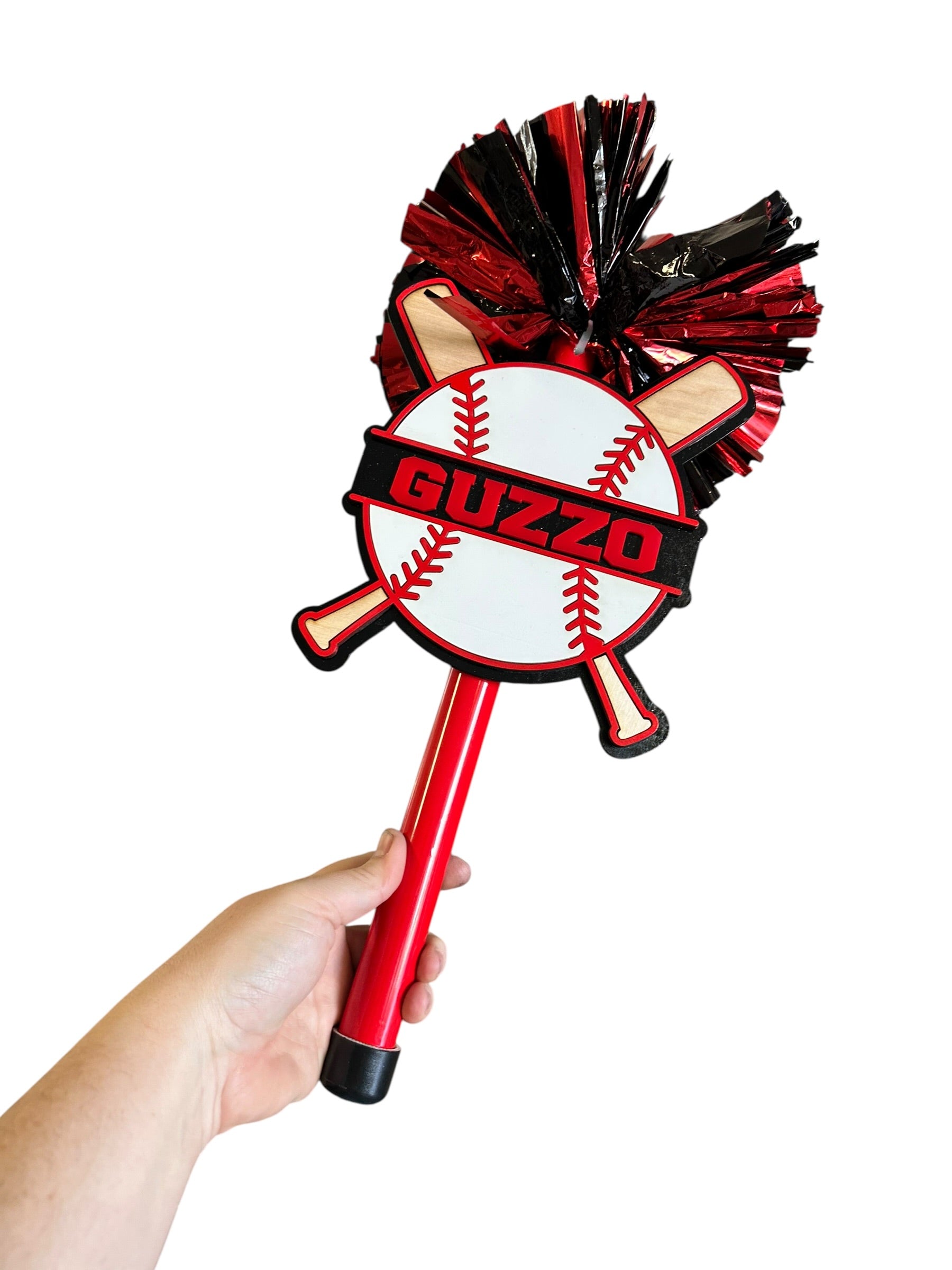 Baseball Noise Maker PomPom Stick - Pompom Sign – Personalized Spirit Gear