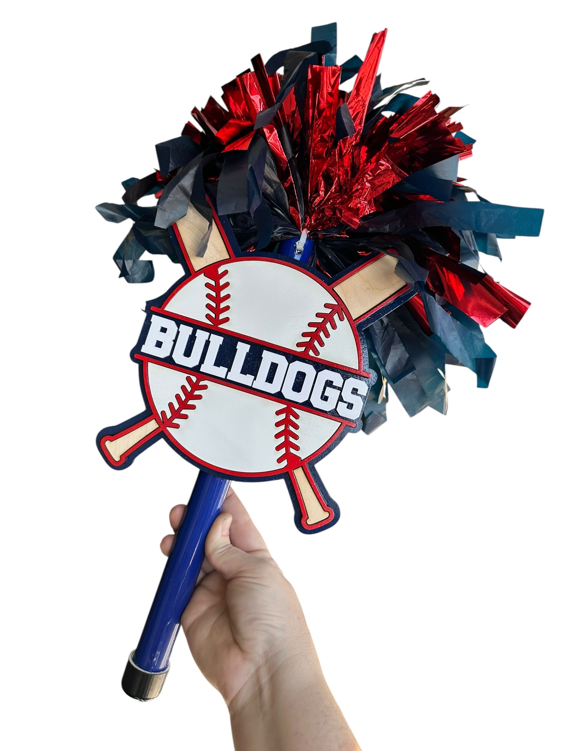 Baseball Noise Maker PomPom Stick - Pompom Sign – Personalized Spirit Gear