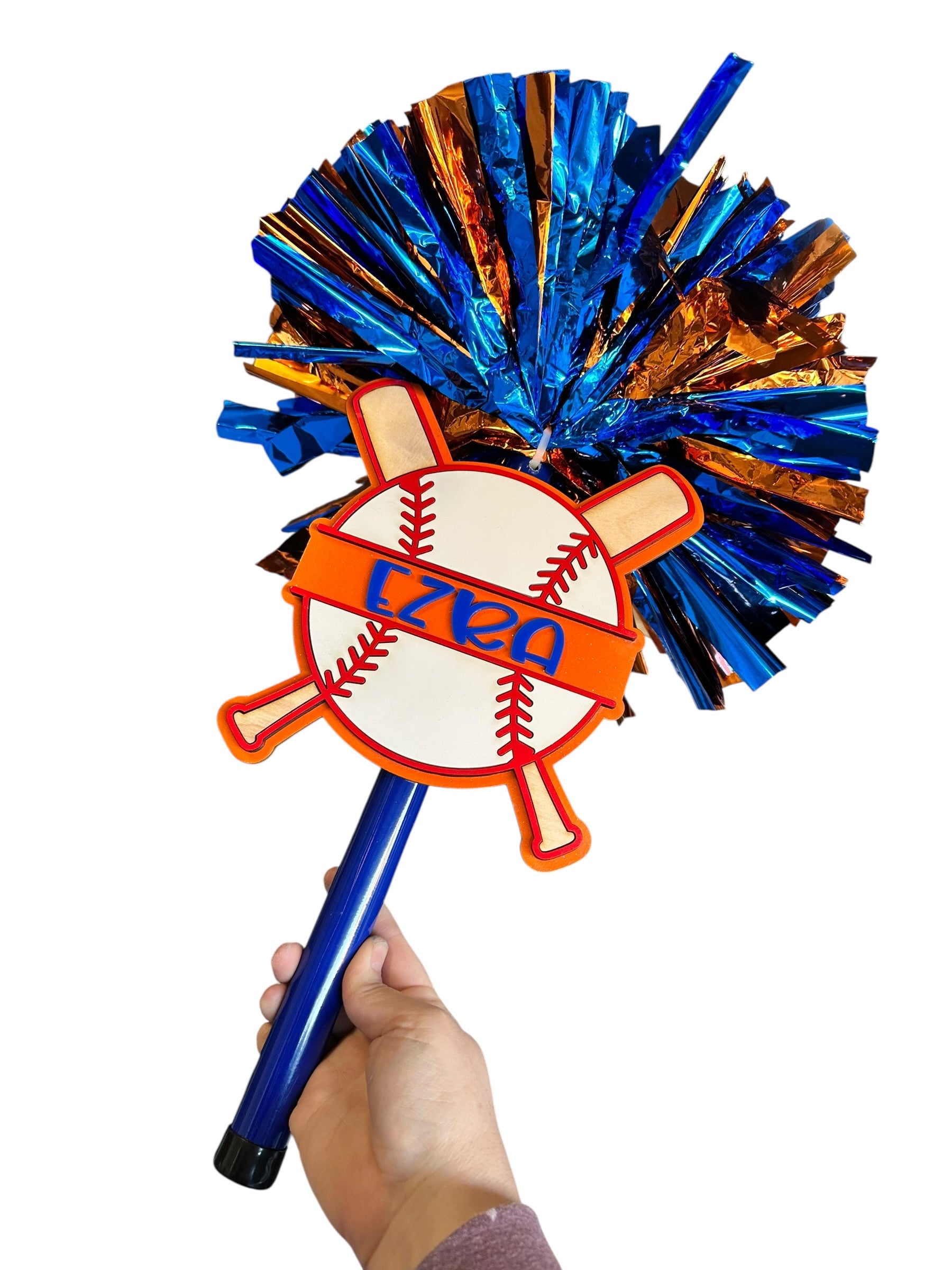 Baseball Noise Maker PomPom Stick - Pompom Sign – Personalized Spirit Gear