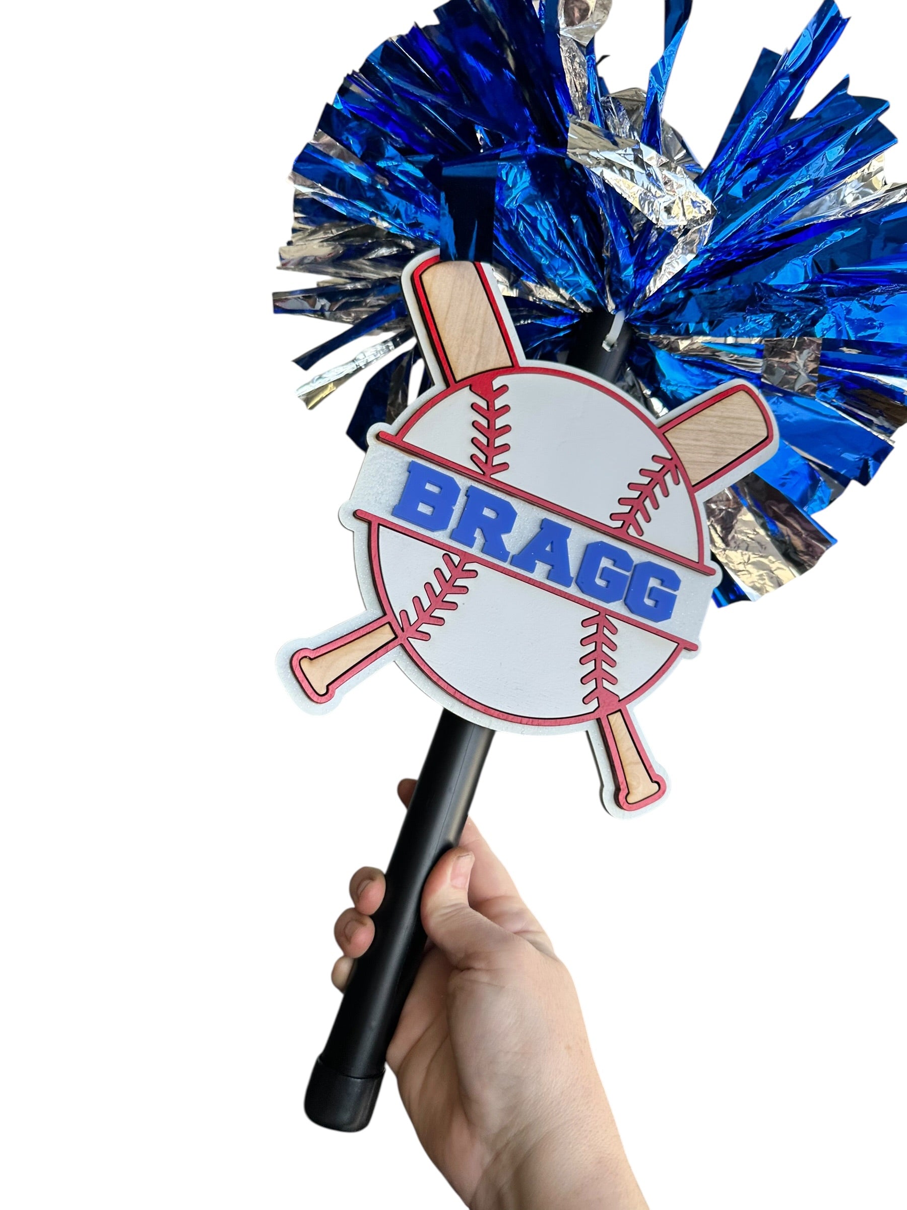 Baseball Noise Maker PomPom Stick - Pompom Sign – Personalized Spirit Gear
