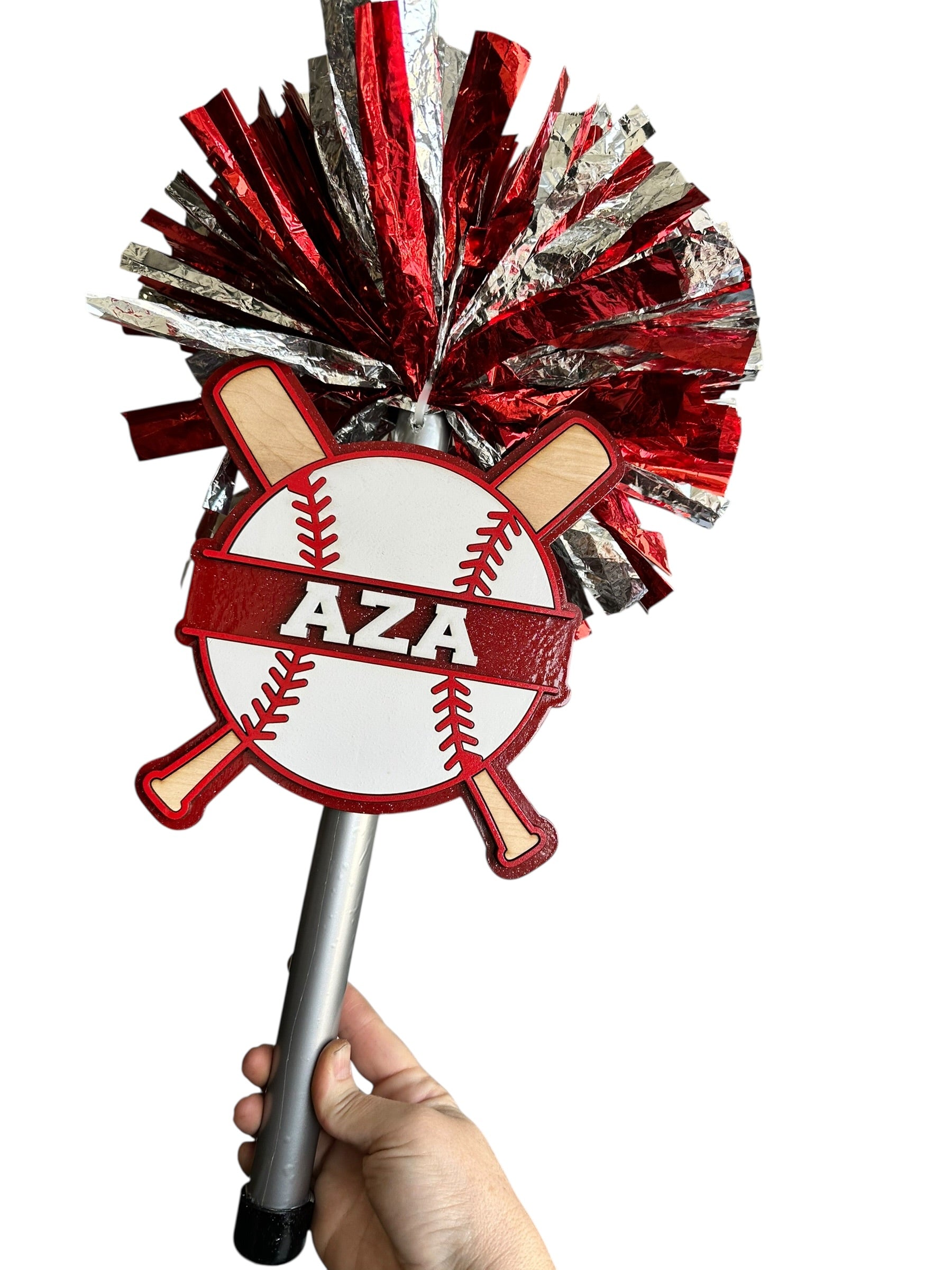 Baseball Noise Maker PomPom Stick - Pompom Sign – Personalized Spirit Gear