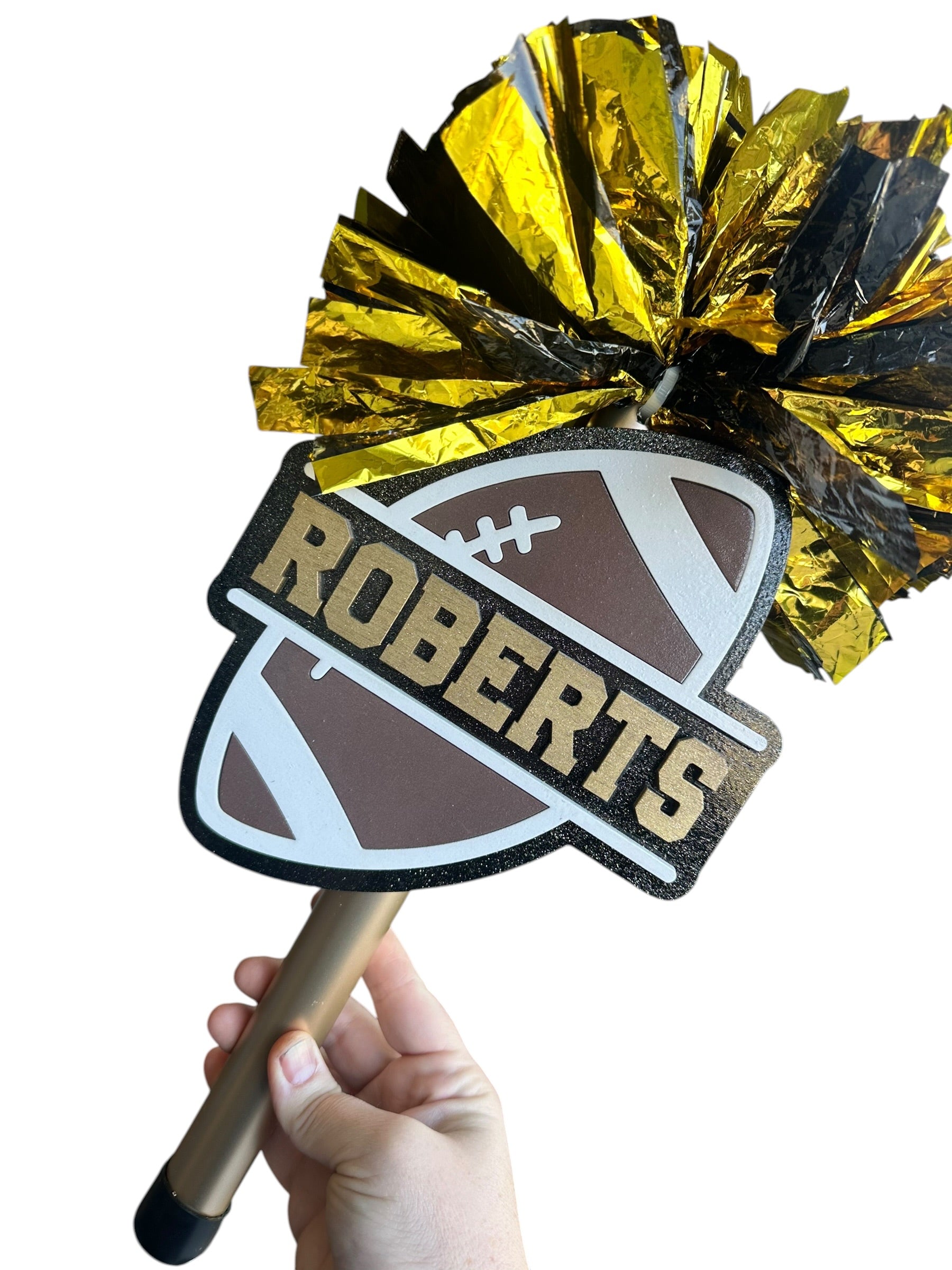 🏈 Football Pom Pom Noise Maker – Personalized Game Day Cheerstick | Spirit Shaker