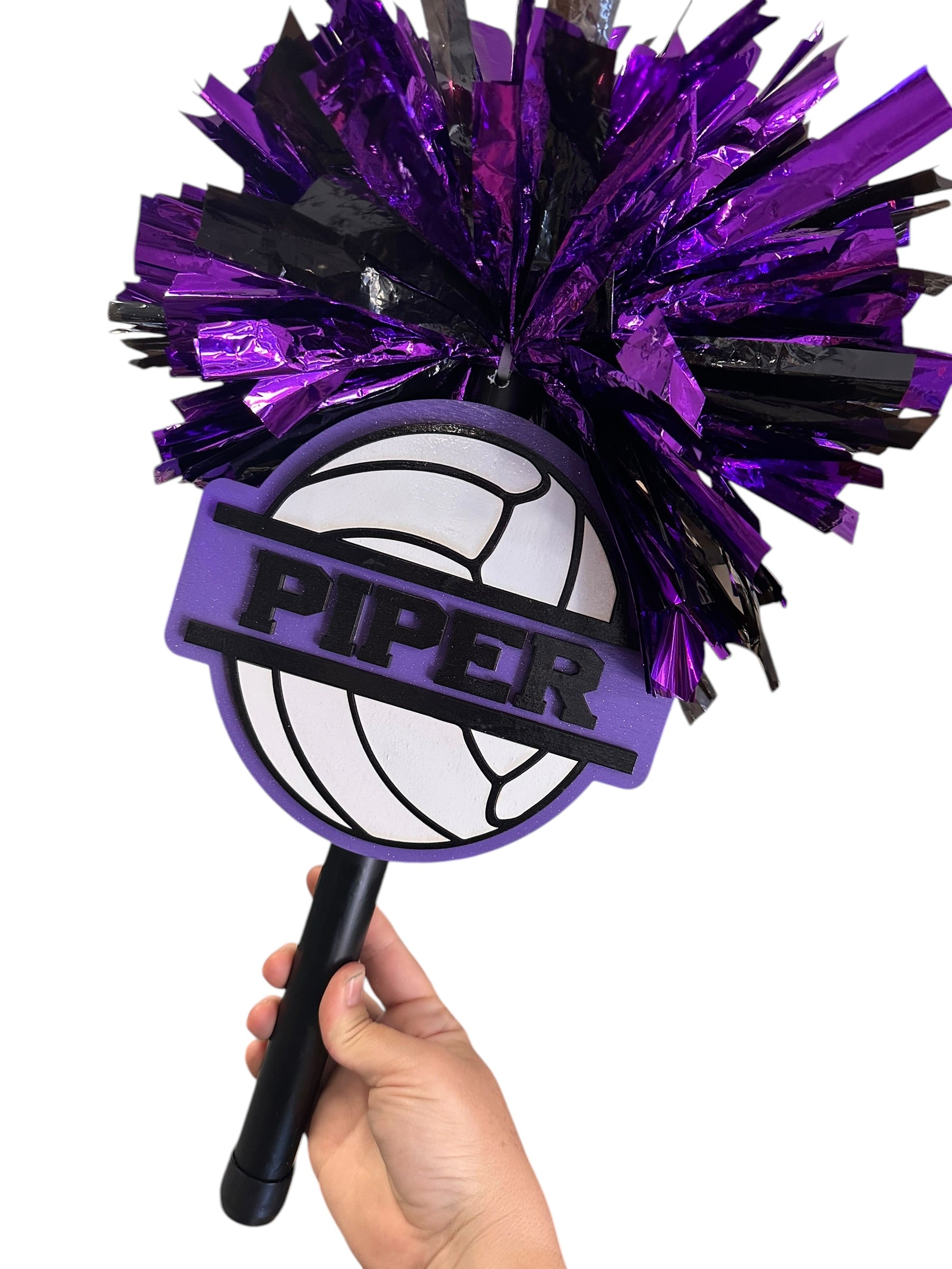 Split Volleyball Cheerstick Noise Maker | Personalized Volleyball Spirit Shaker | Volleyball Mom Cheer Stick | Team Spirit Pom Pom Cheerstick | Custom Name Volleyball Prop