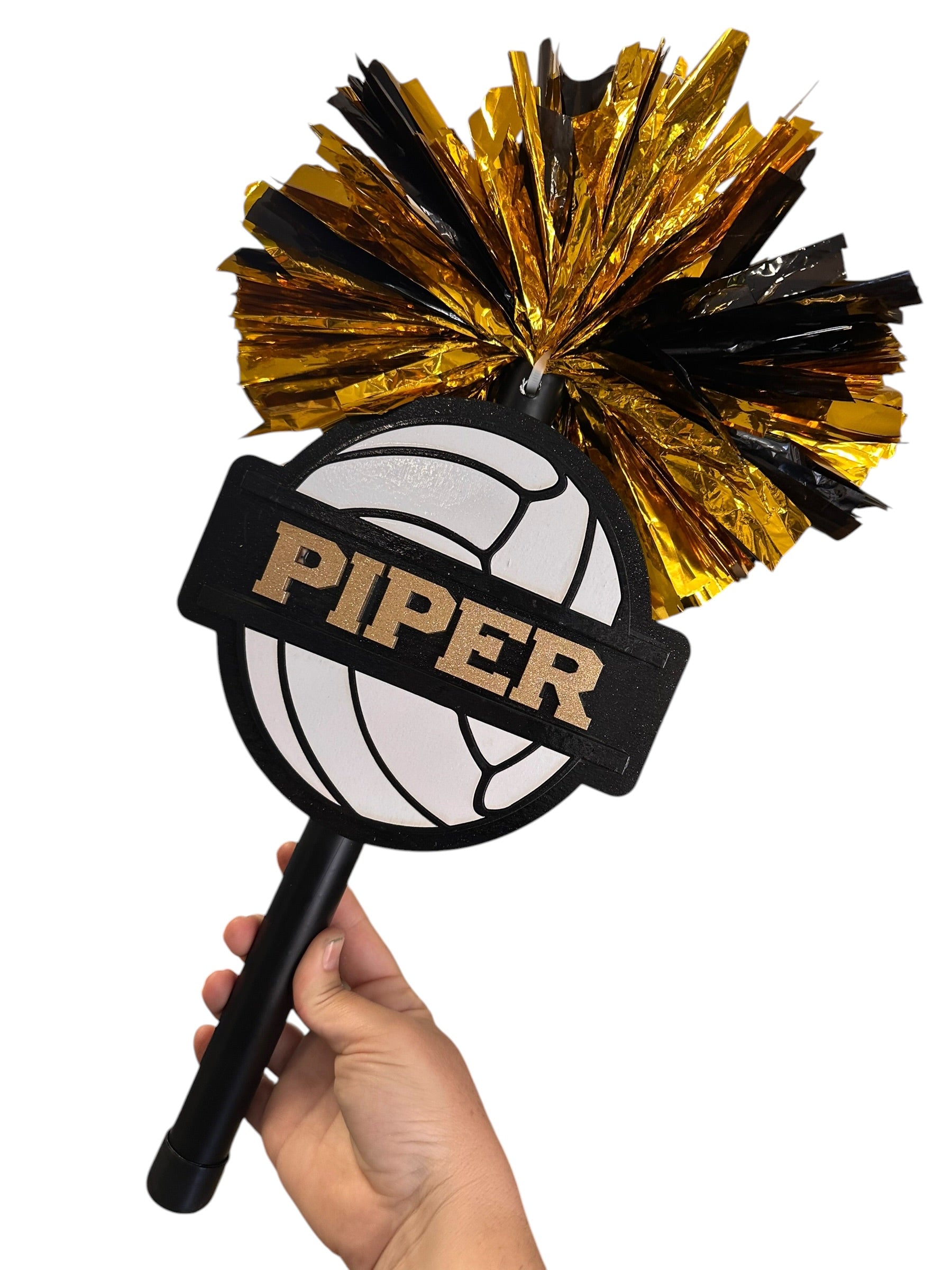 Split Volleyball Cheerstick Noise Maker | Personalized Volleyball Spirit Shaker | Volleyball Mom Cheer Stick | Team Spirit Pom Pom Cheerstick | Custom Name Volleyball Prop