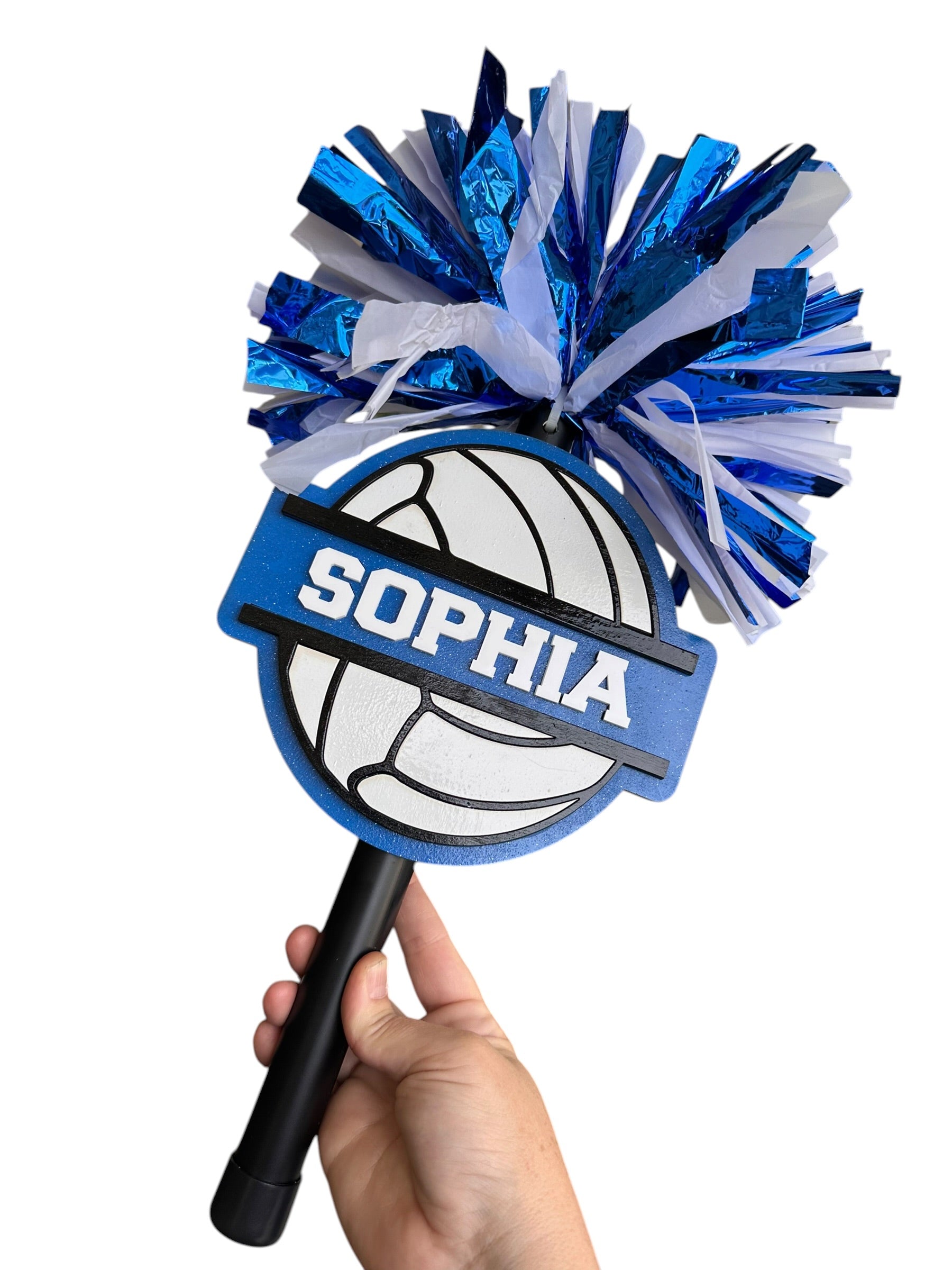 Split Volleyball Cheerstick Noise Maker | Personalized Volleyball Spirit Shaker | Volleyball Mom Cheer Stick | Team Spirit Pom Pom Cheerstick | Custom Name Volleyball Prop
