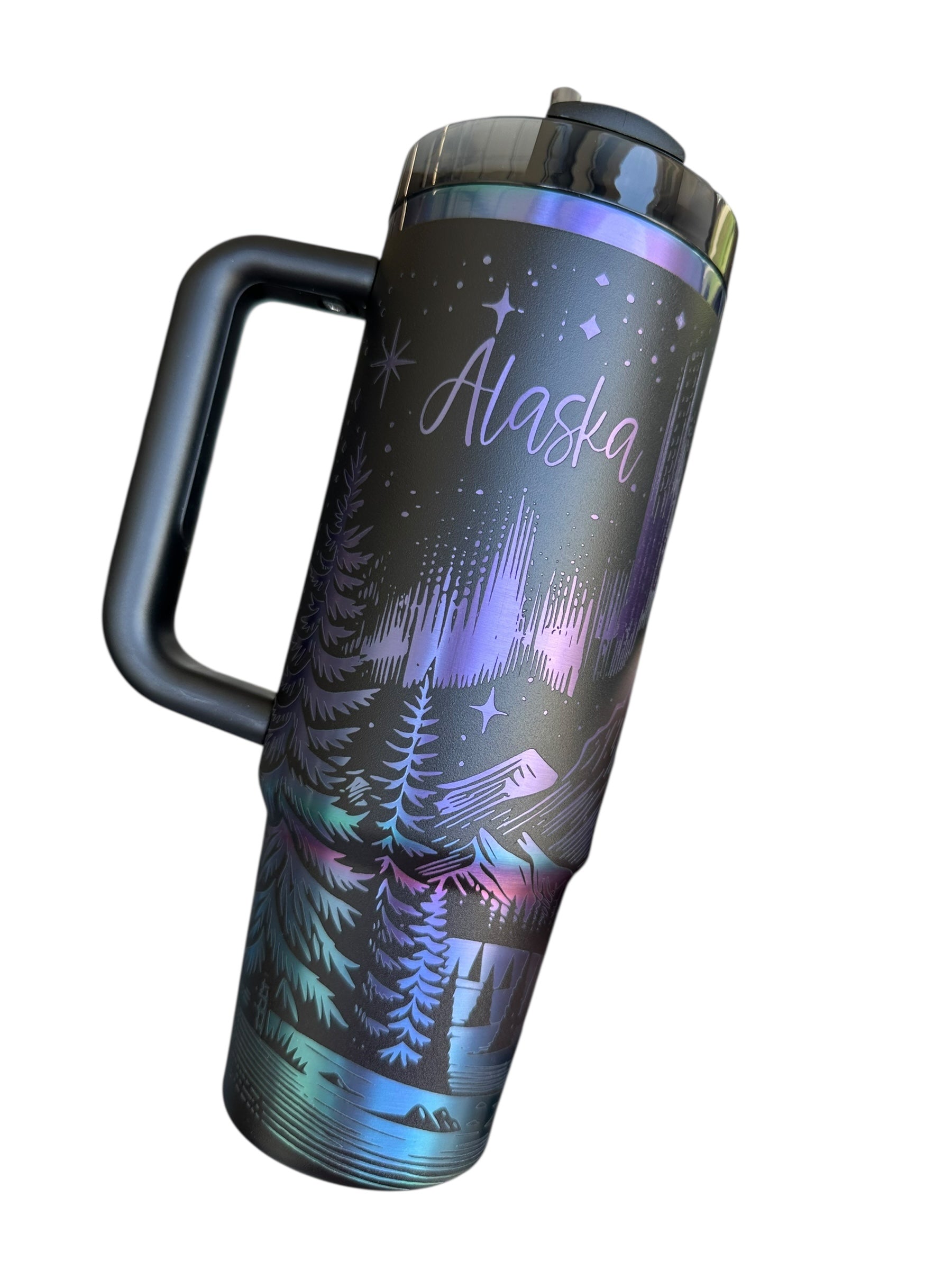 Personalized Northern Lights Laser Engraved Stanley Tumbler – Custom Stainless Steel Travel Cup