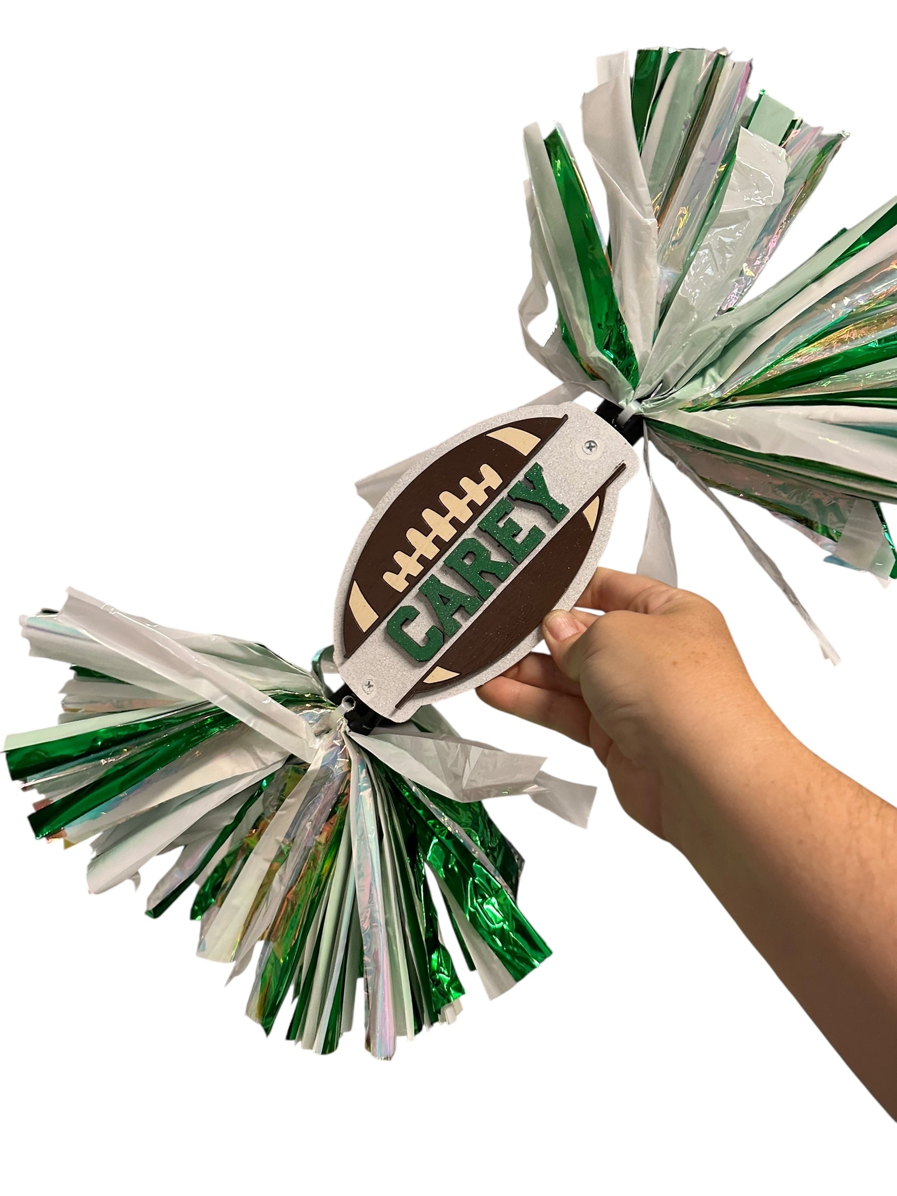 Mini Football Cheerstick - Football Pompom Sign - Game Day Signs - Custom Cheer Stick - Personalized Name Cheer Sign - Sport Mom Sign