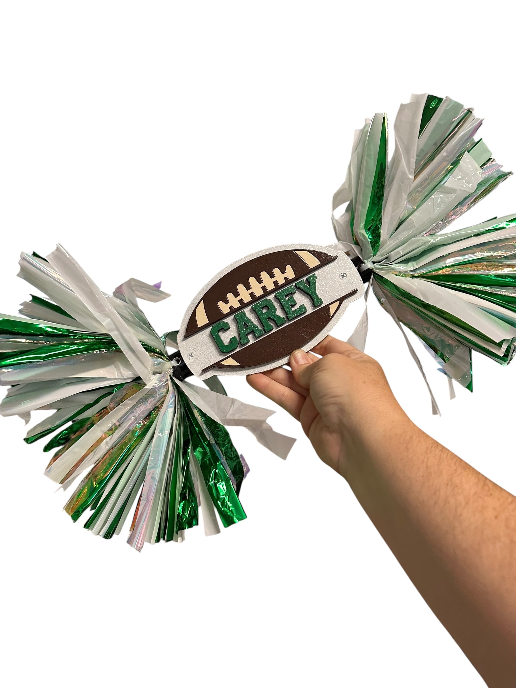 Mini Football Cheerstick - Football Pompom Sign - Game Day Signs - Custom Cheer Stick - Personalized Name Cheer Sign - Sport Mom Sign