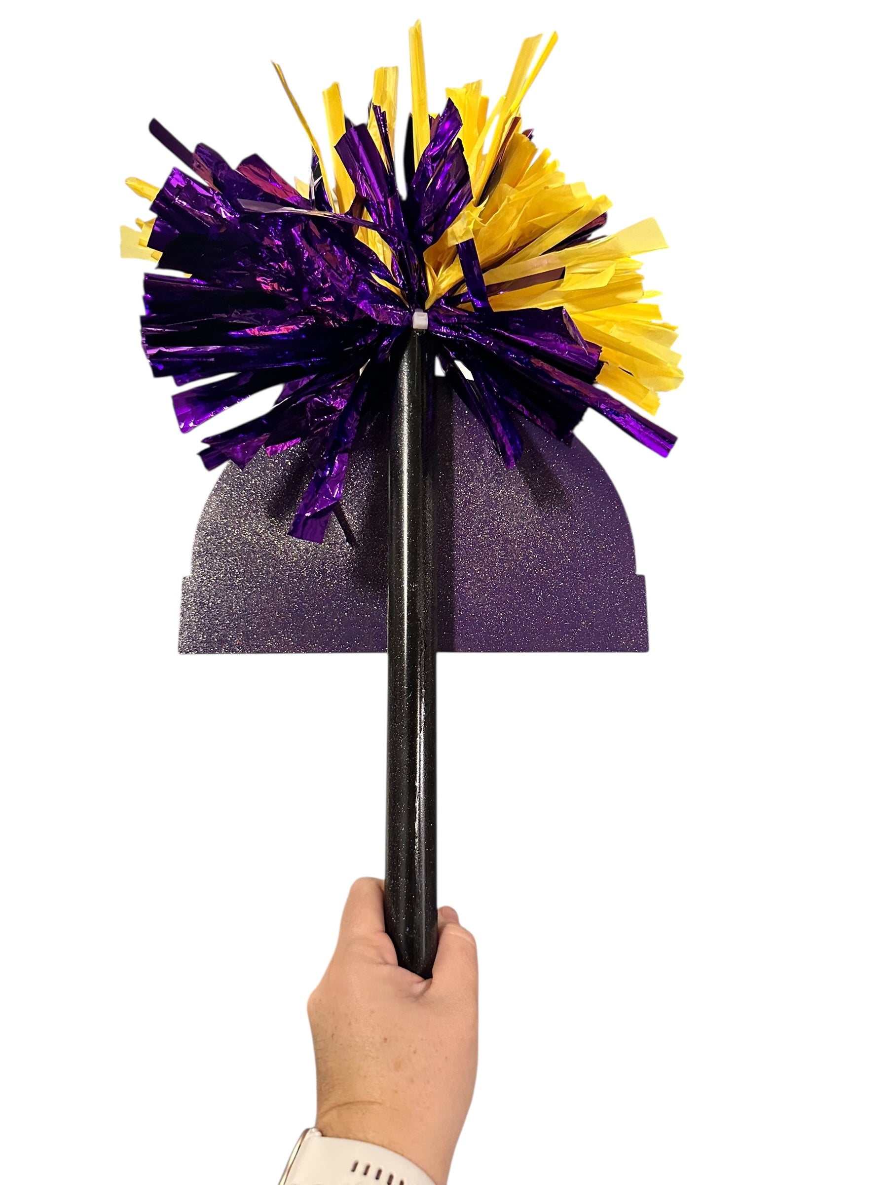 Half Softball Noise Maker PomPom Stick - Pompom Sign – Personalized Spirit Gear