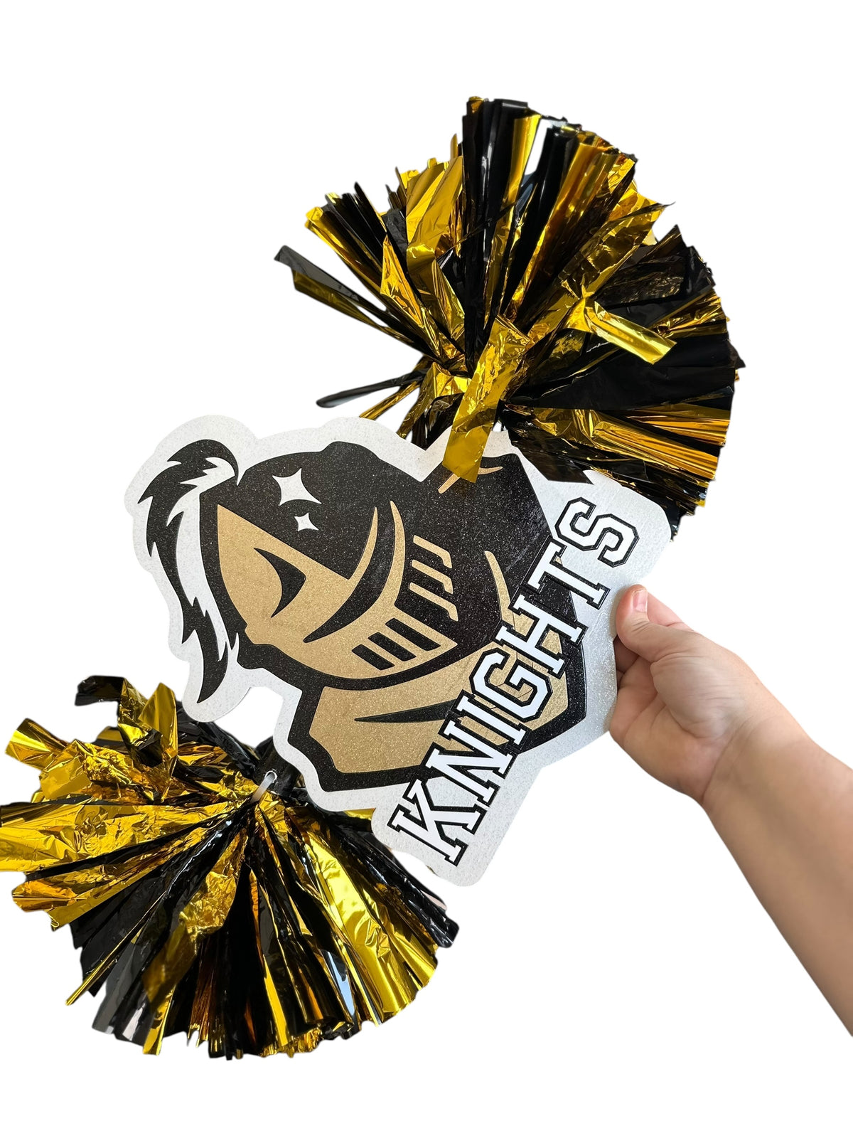 Custom Logo Mascot Cheerstick | Personalized Team Spirit Pom Pom Stick | School, Cheer, Football, Baseball &amp; More