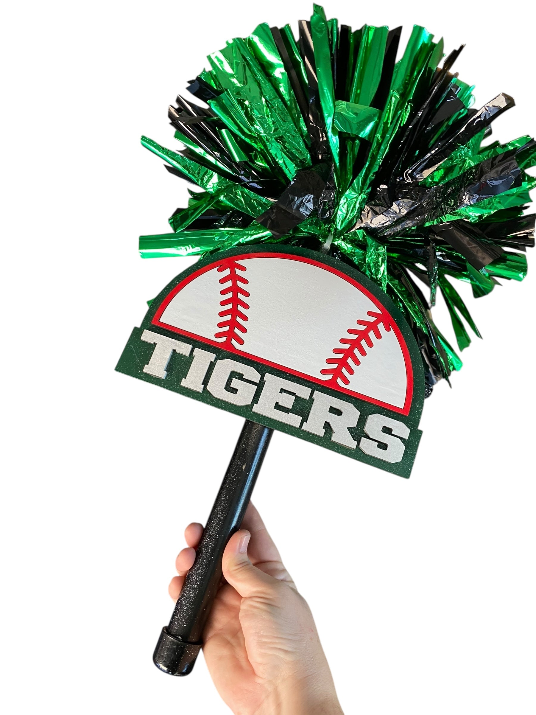Baseball Pom-Pom Noise Maker Stick – Custom Team Colors | Game Day Cheer Stick