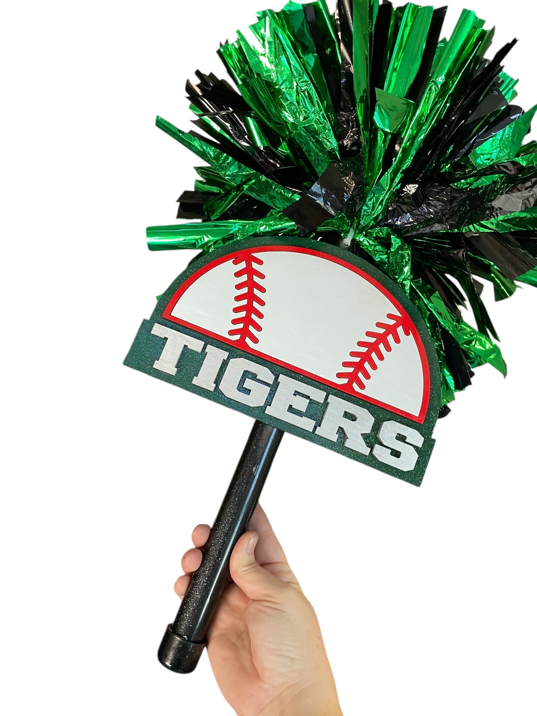 Baseball Pom-Pom Noise Maker Stick – Custom Team Colors | Game Day Cheer Stick