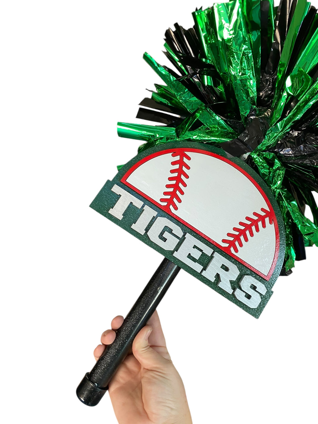 Baseball Pom-Pom Noise Maker Stick – Custom Team Colors | Game Day Cheer Stick