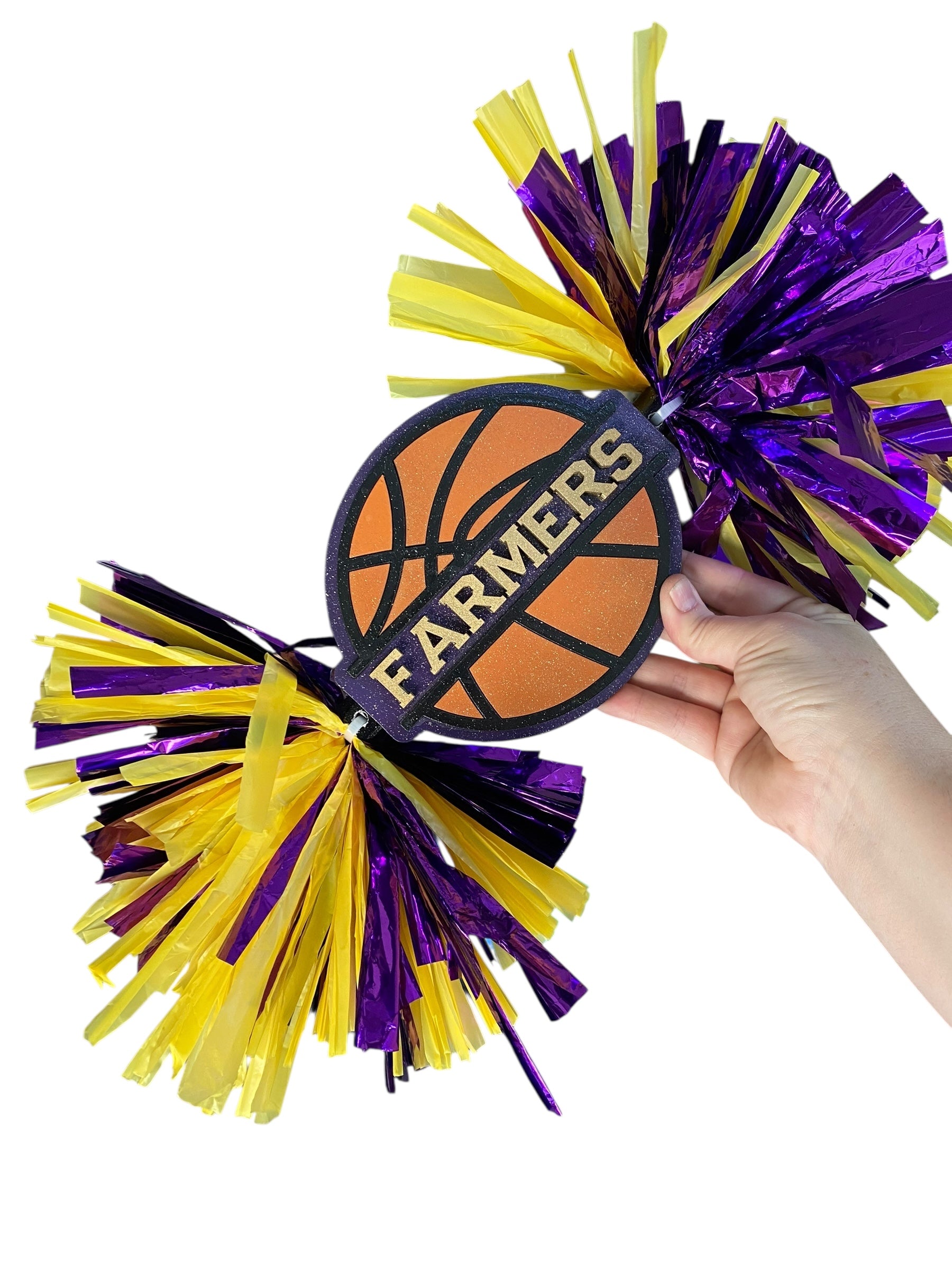 Custom Basketball Cheerstick Noise Maker | Personalized Sports Spirit Shaker | Team Spirit Pom Pom Cheerstick | Custom Name Basketball Cheer Prop
