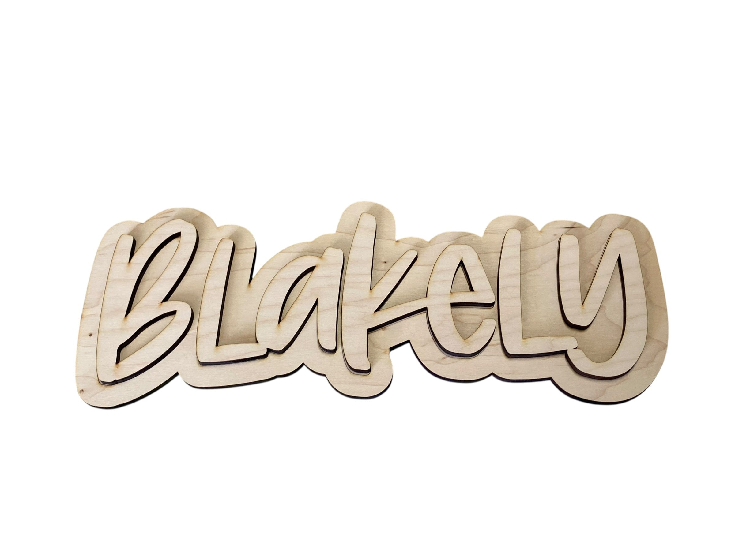 Text Style Wooden Name Cut out and Backer for DIY  Decor Personalized Wooden Name Sign |  Laser Cut Wood Names  Kids Room Wall Art