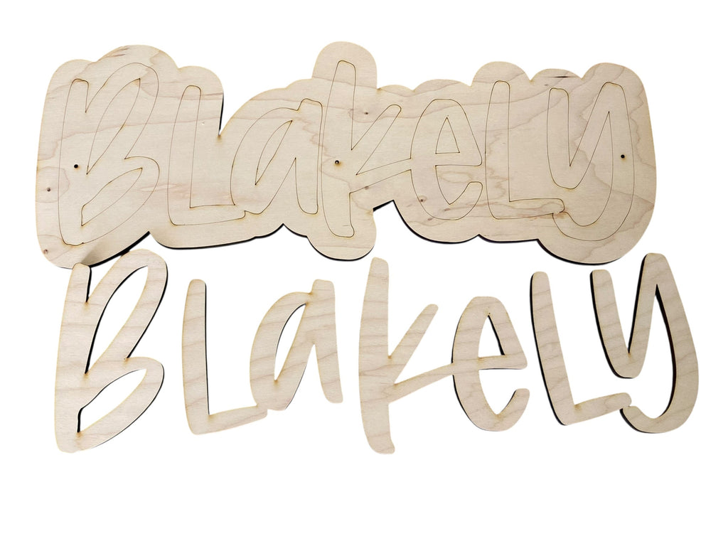 Text Style Wooden Name Cut out and Backer for DIY  Decor Personalized Wooden Name Sign |  Laser Cut Wood Names  Kids Room Wall Art