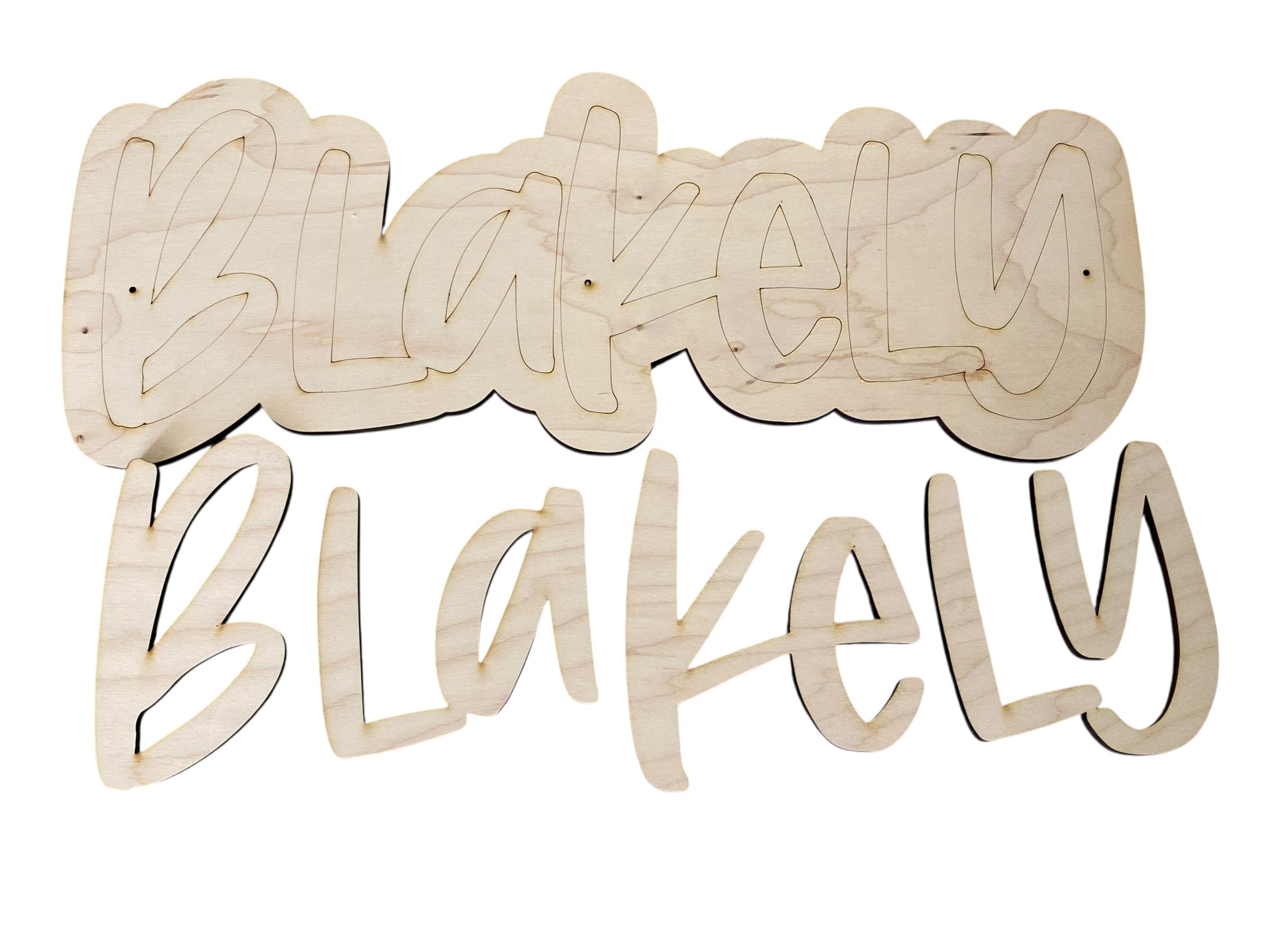 Text Style Wooden Name Cut out and Backer for DIY  Decor Personalized Wooden Name Sign |  Laser Cut Wood Names  Kids Room Wall Art