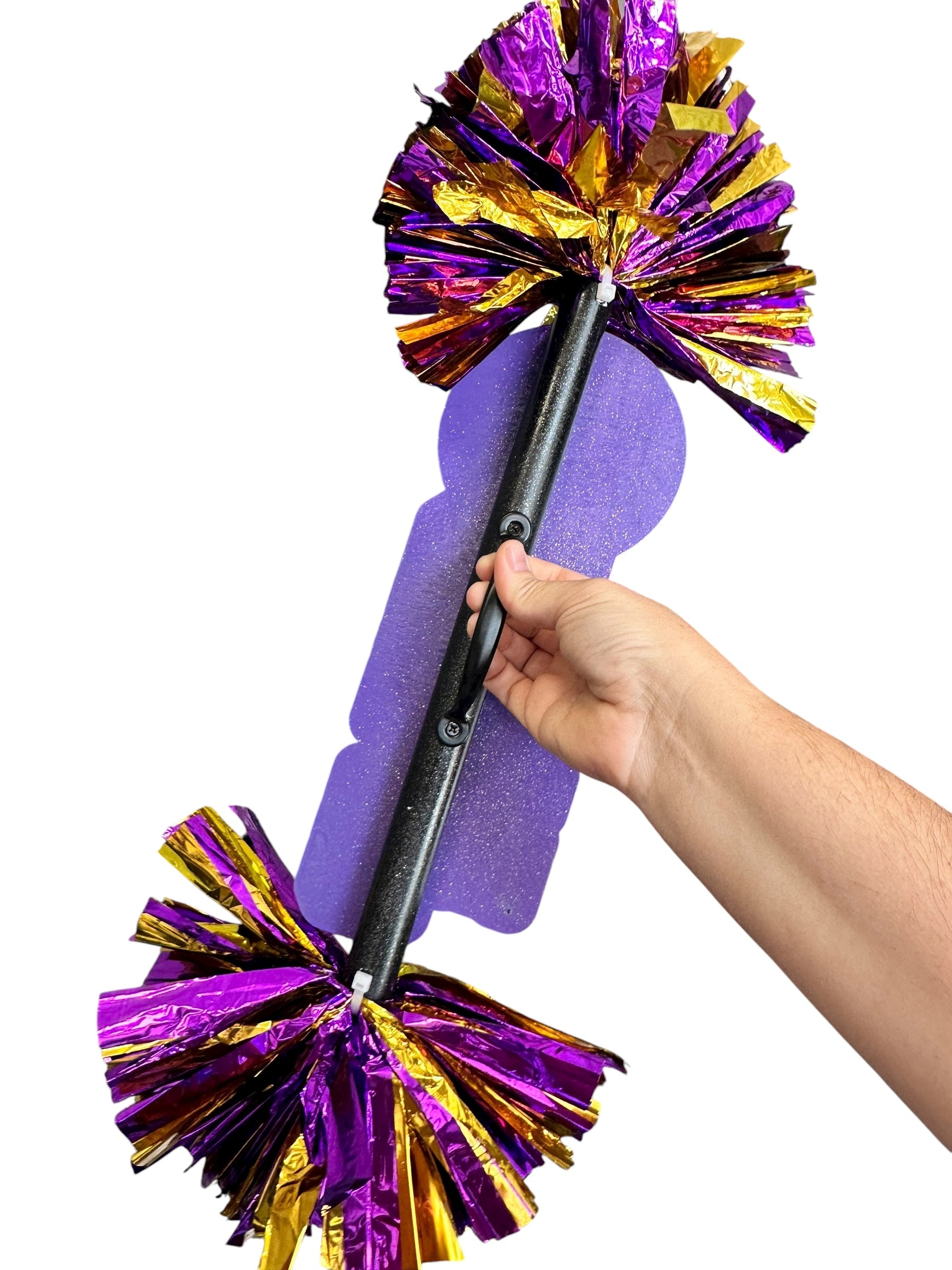 Personalized Basketball Cheerstick – Custom Wooden Pom-Pom Spirit Sign