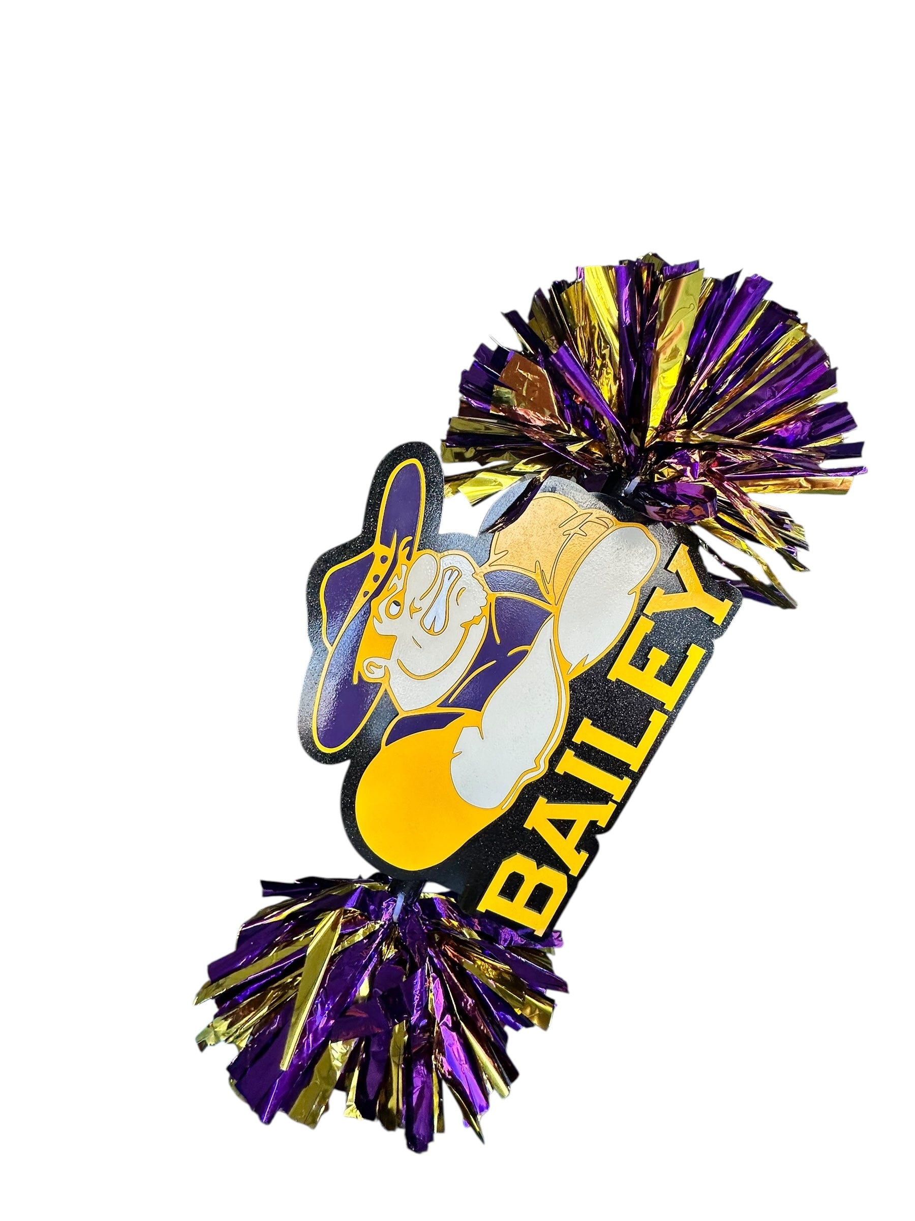 Custom Logo Mascot Cheerstick | Personalized Team Spirit Pom Pom Stick | School, Cheer, Football, Baseball &amp; More