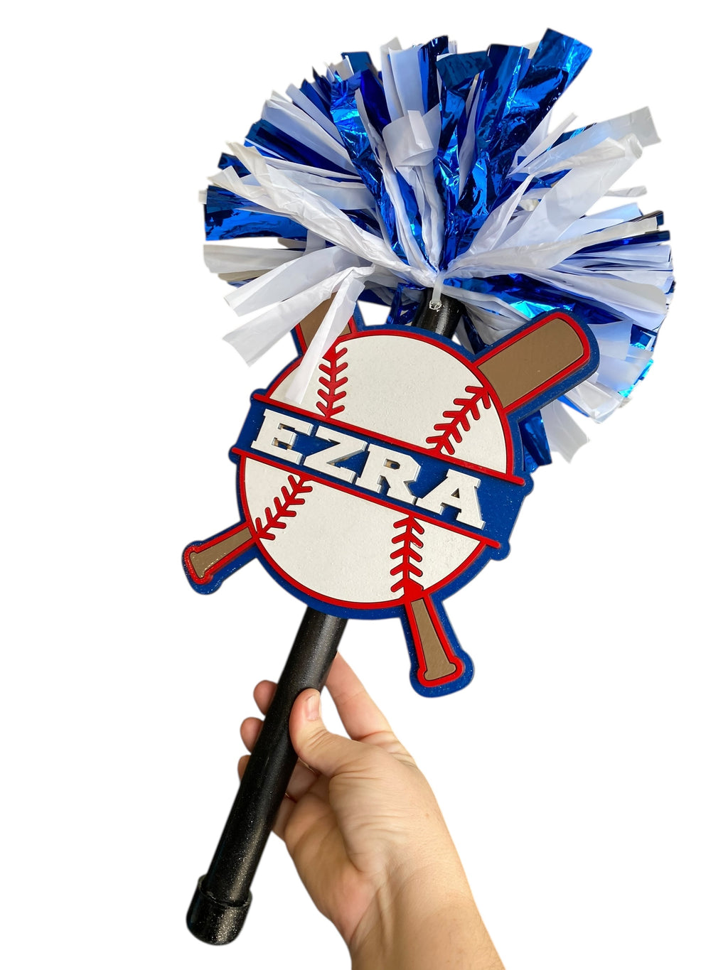 Baseball Noise Maker PomPom Stick - Pompom Sign – Personalized Spirit Gear