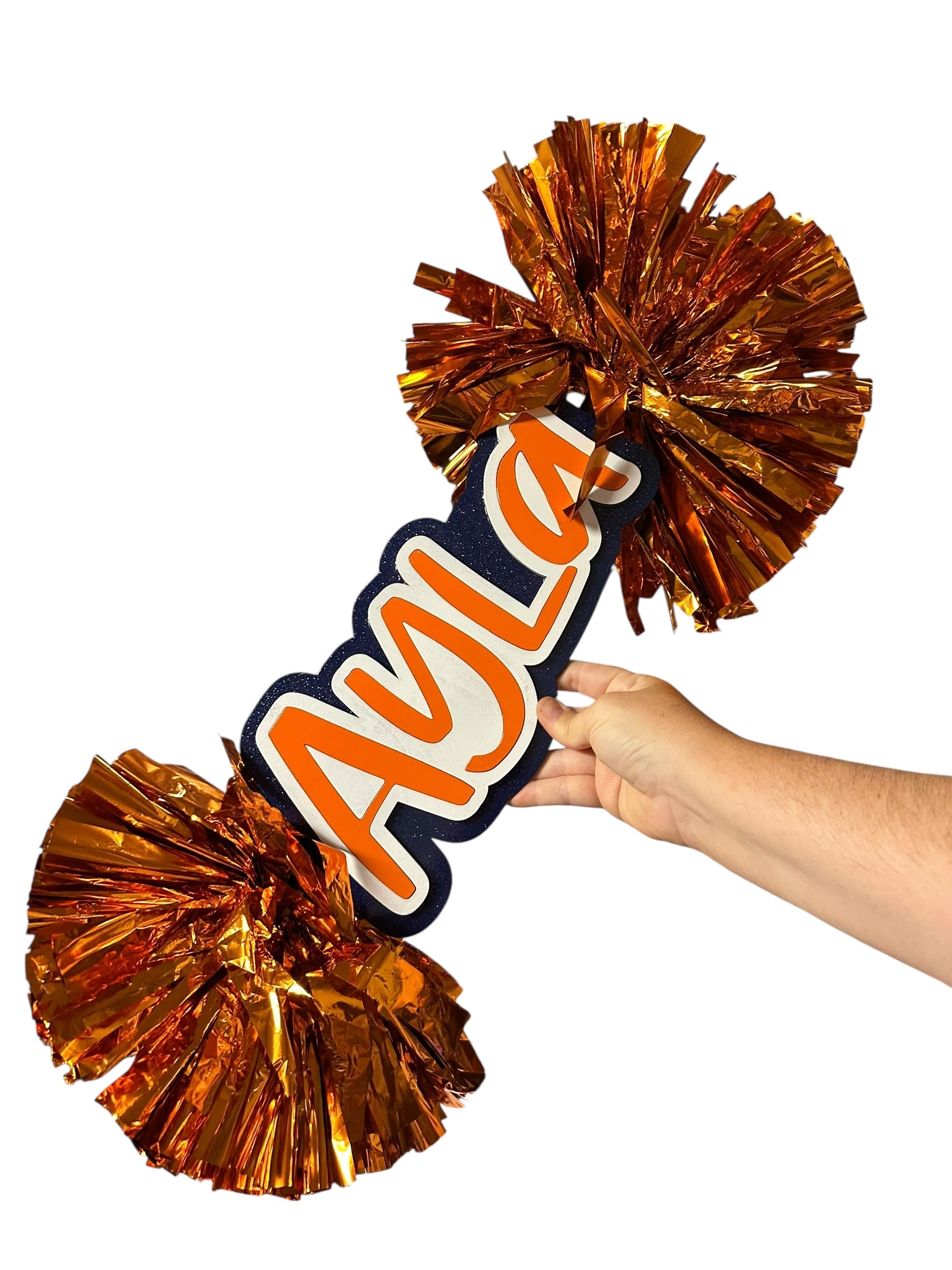 Tri Color Cheer Stick Pompom Sign – Personalized Spirit Gear
