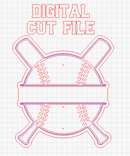 Baseball Shaker Stick SVG - Image Used to Cut Wooden Cut out for Baseball Shaker Stick