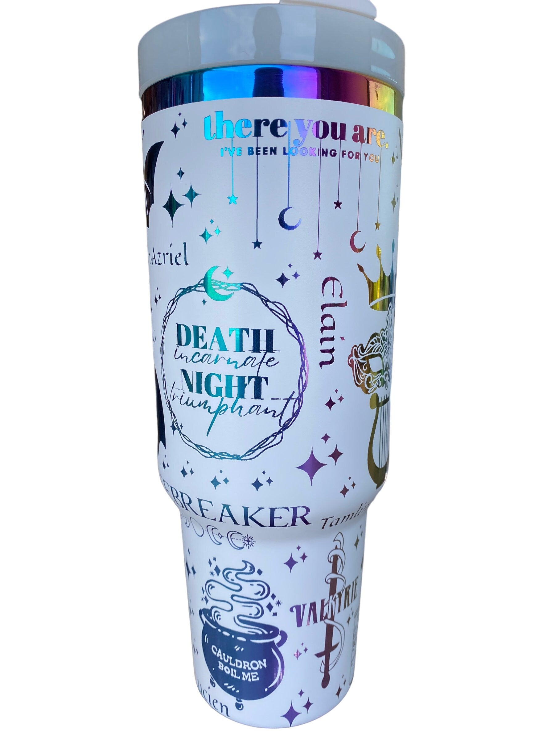Feyre Darling Tumbler - Chromatic engraved tumbler - 40oz tumbler with handle - Book Series tumbler