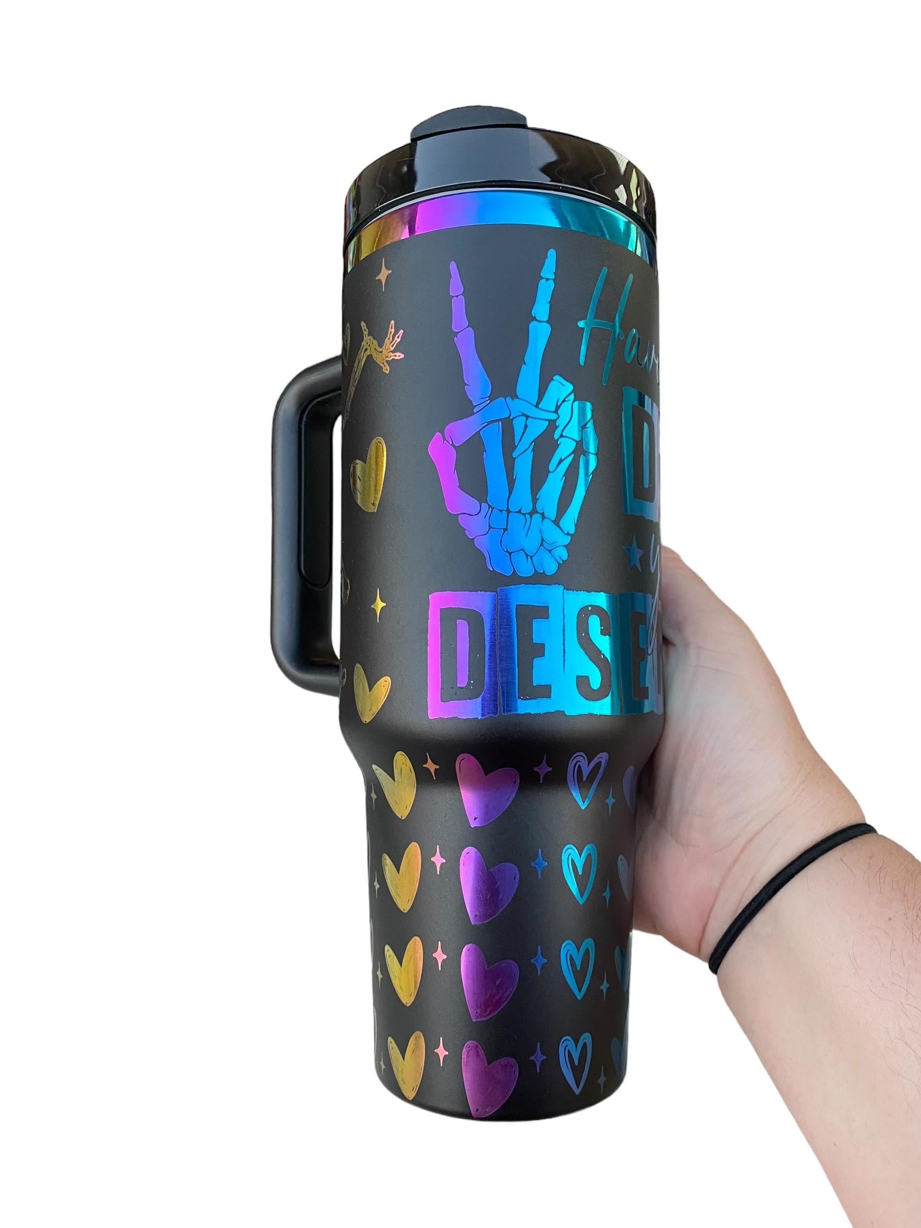 Have the Day You Deserve Tumbler - Skeleton Engraved Tumbler - 40oz Engraved Tumbler - Halloween Cup - Skeli Tumbler - Sarcastic