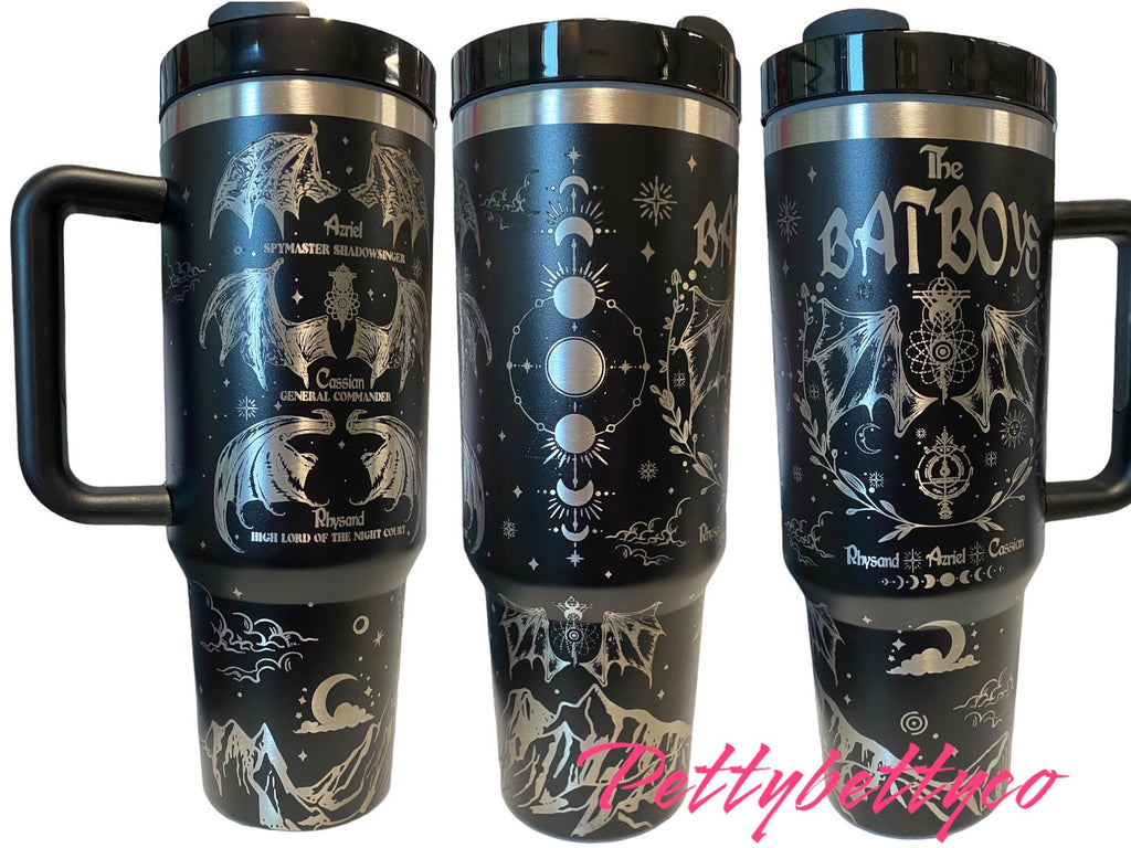 Bat Boys Tumbler - Wing Span Tumbler - engraved ACOTAR tumbler - High Lord Of the Night Court - Velaris Tumbler -Rhysand Azriel Cassian cup