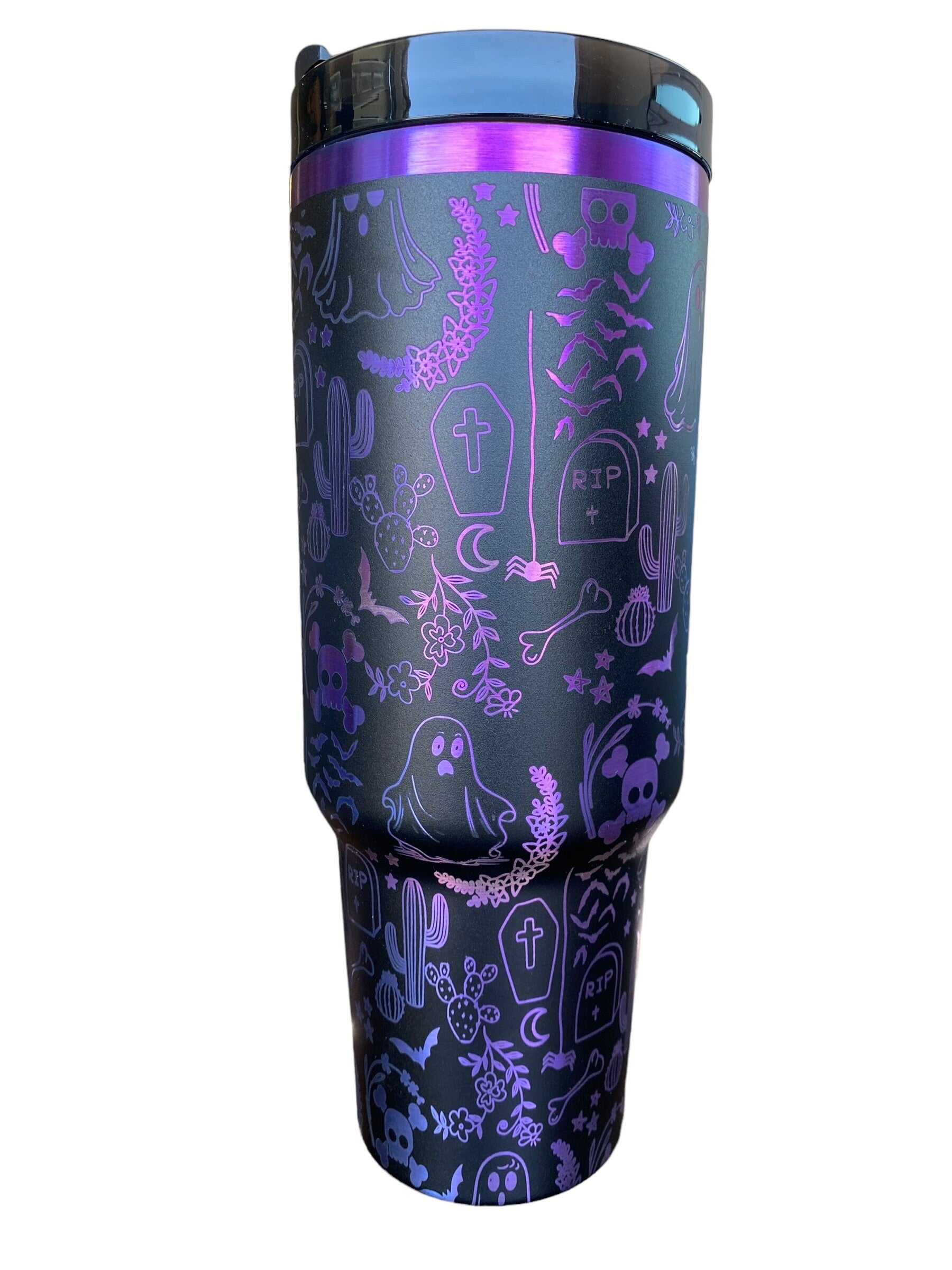 Spooky Season Tumbler - Ghosts and Ghouls Halloween Engraved Tumbler - 40oz Engraved Tumbler - Halloween Cup - Skeleton Tumbler