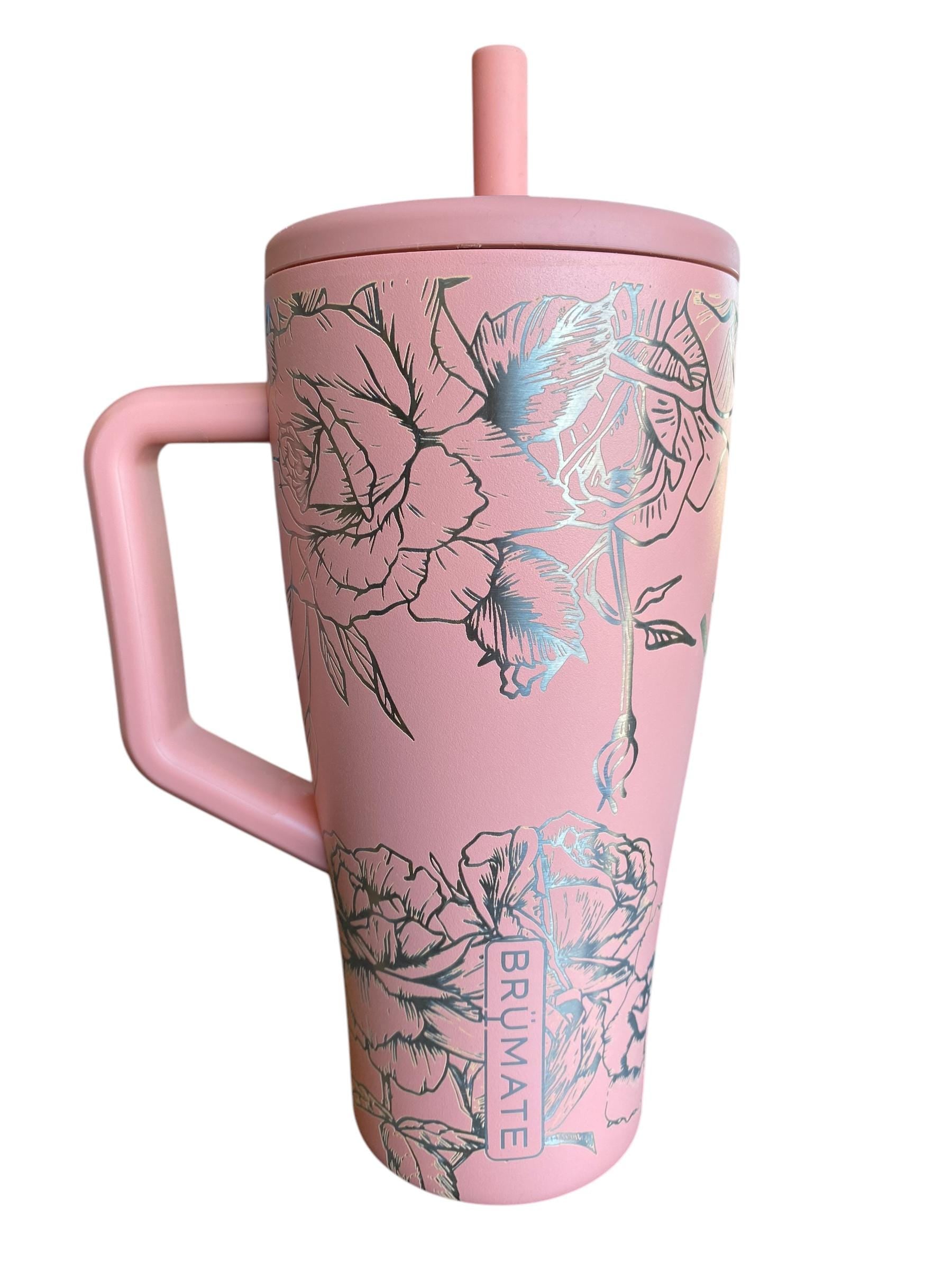 Roses Brumate era tumbler - Pink roses Cup - Engraved Floral Tumbler - Custom Flower Tumbler - engraved Tumbler - 40oz tumbler - Leak Proof