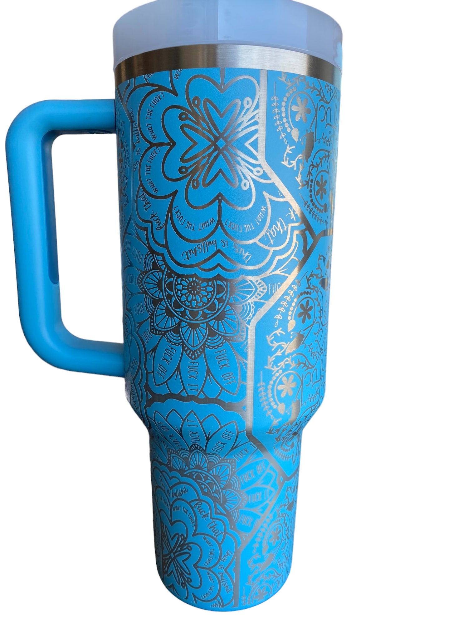 Mandala Tumbler - Word Mandala Tumbler - Cuss Word Mandala Tumbler - Adult Engraved Tumbler