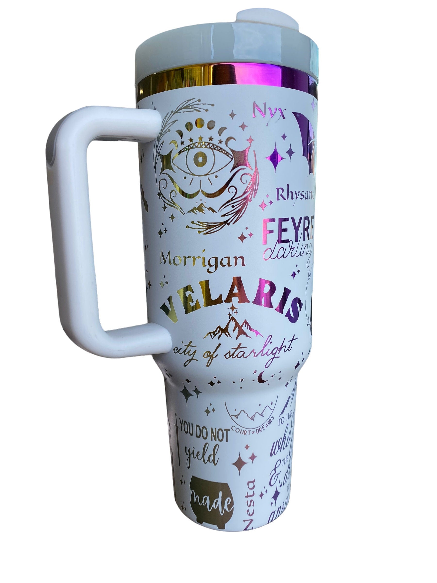 Feyre Darling Tumbler - Chromatic engraved tumbler - 40oz tumbler with handle - Book Series tumbler