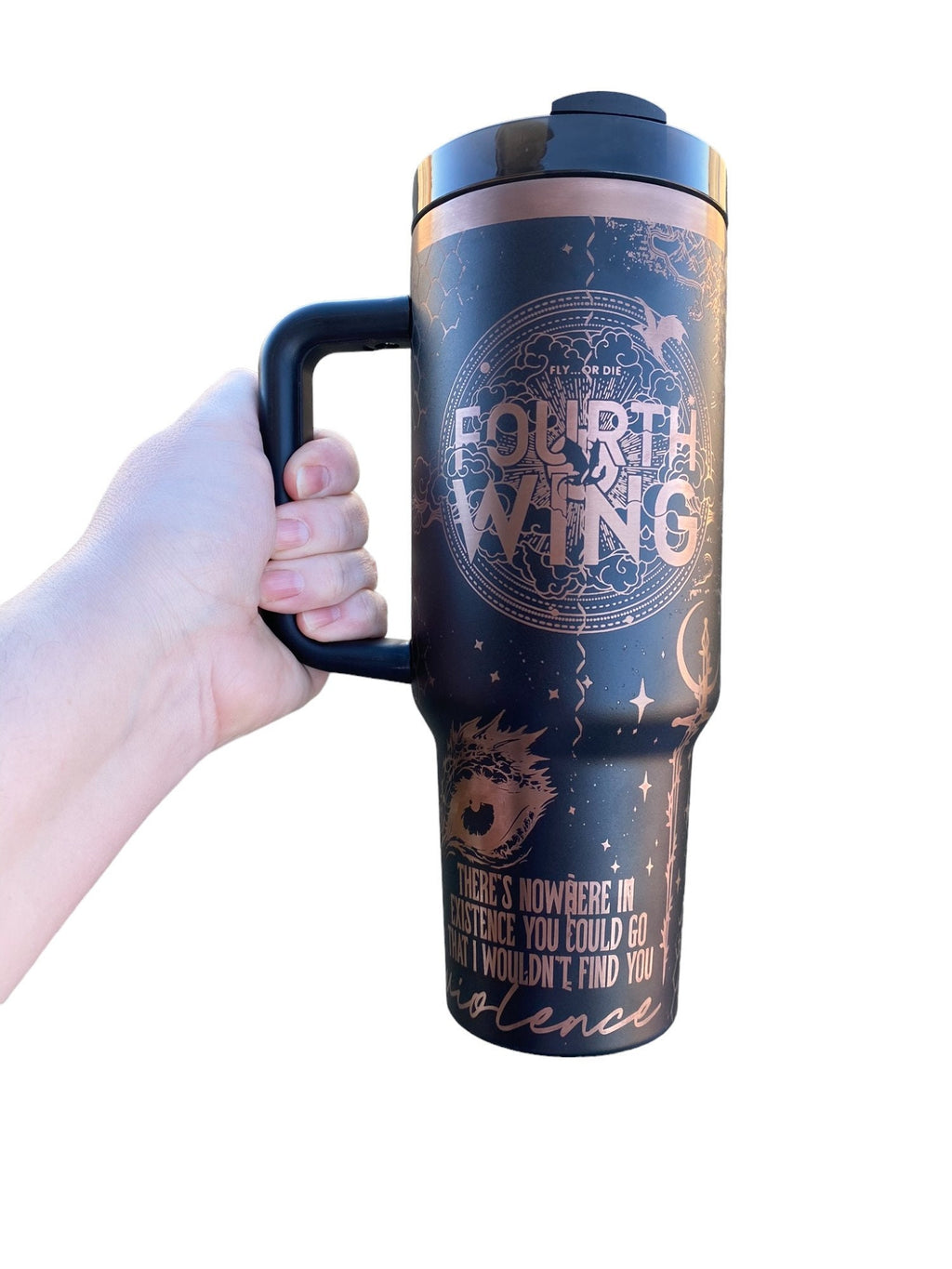 Dragon Book Engraved Tumbler - In My Dragon Era - Booktok Engraved Cup - Custom Engraved Cup  - 40oz tumbler with handle -Book Theme Tumbler