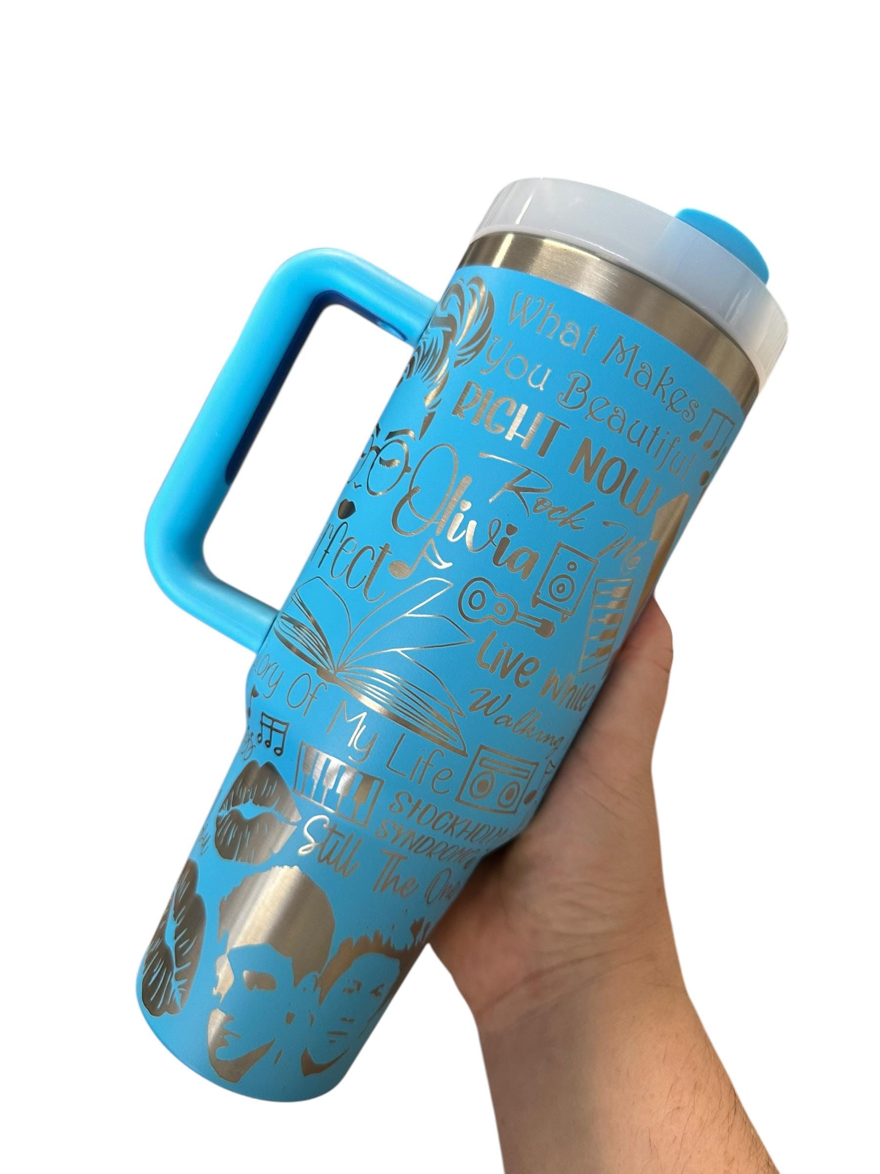 One D Music Tumbler  - engraved Pop Music tumbler 2.0 - 40oz tumbler with handle - Album Tumbler