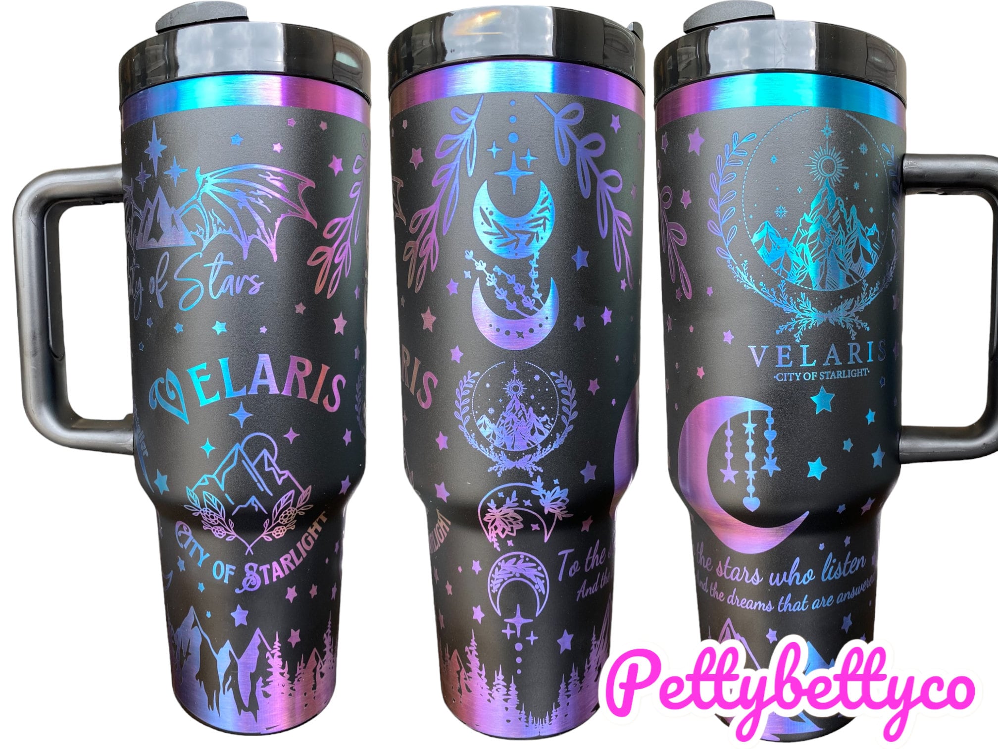 City of Starlight Tumbler - engraved tumbler - 40oz tumbler with handle - Velaris Tumbler - To the Stars who Listen