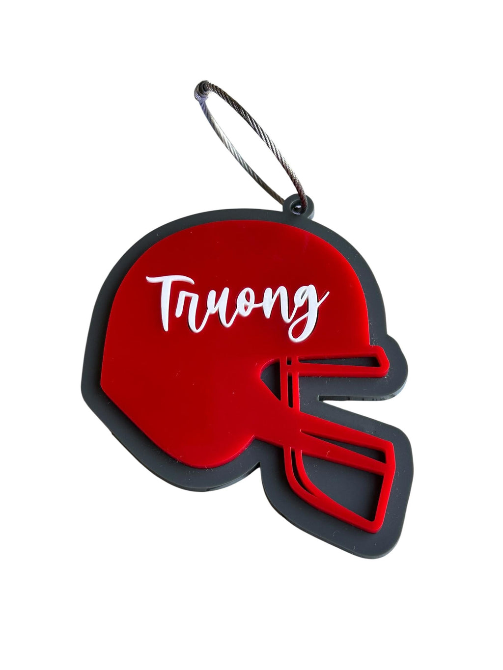 Custom Football Helmet Bag Tag for Players - Personalized Name Football Keychain - Football Team Gift - Ball Bag Tag  - Name keychain