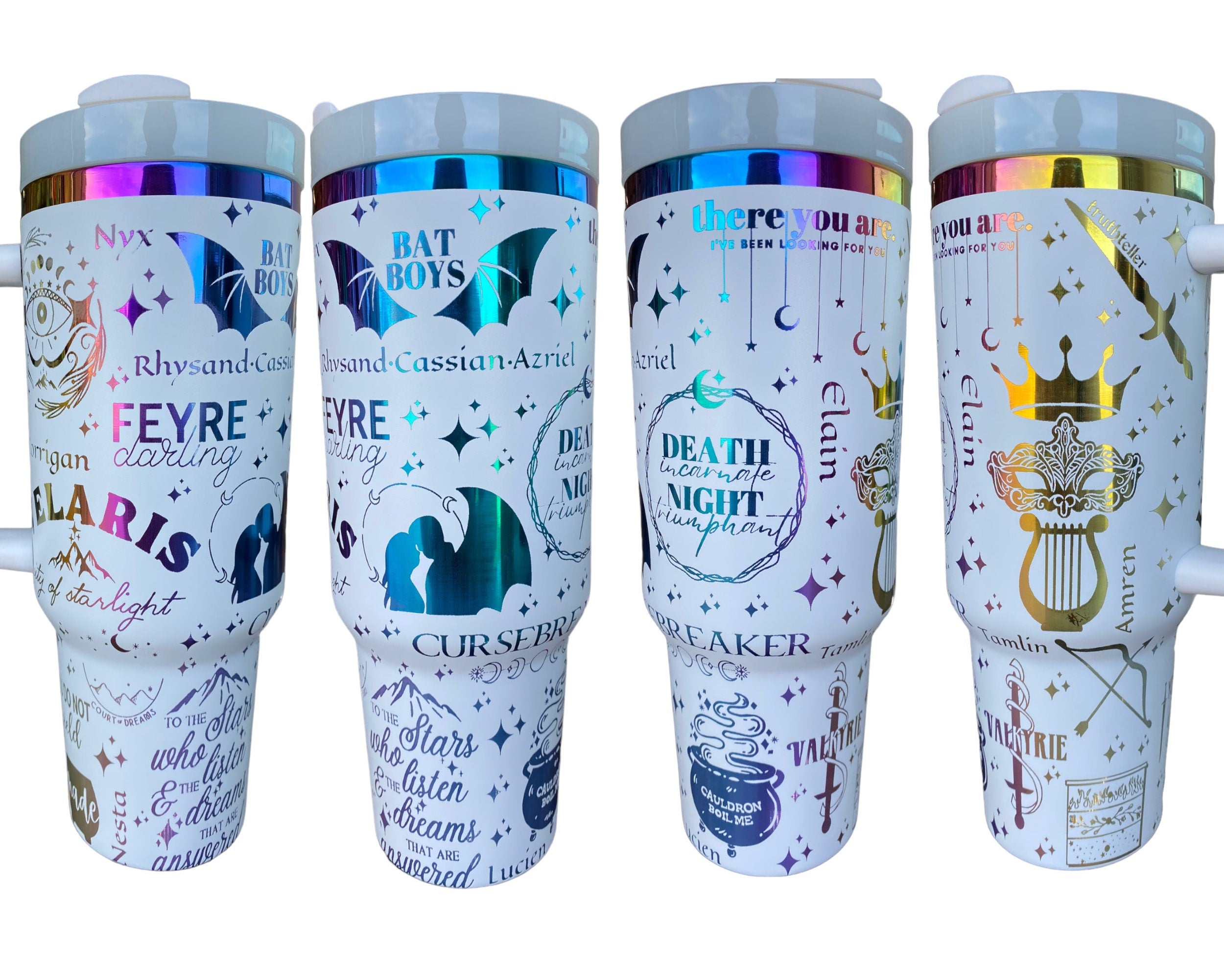 Feyre Darling Tumbler - Chromatic engraved tumbler - 40oz tumbler with handle - Book Series tumbler