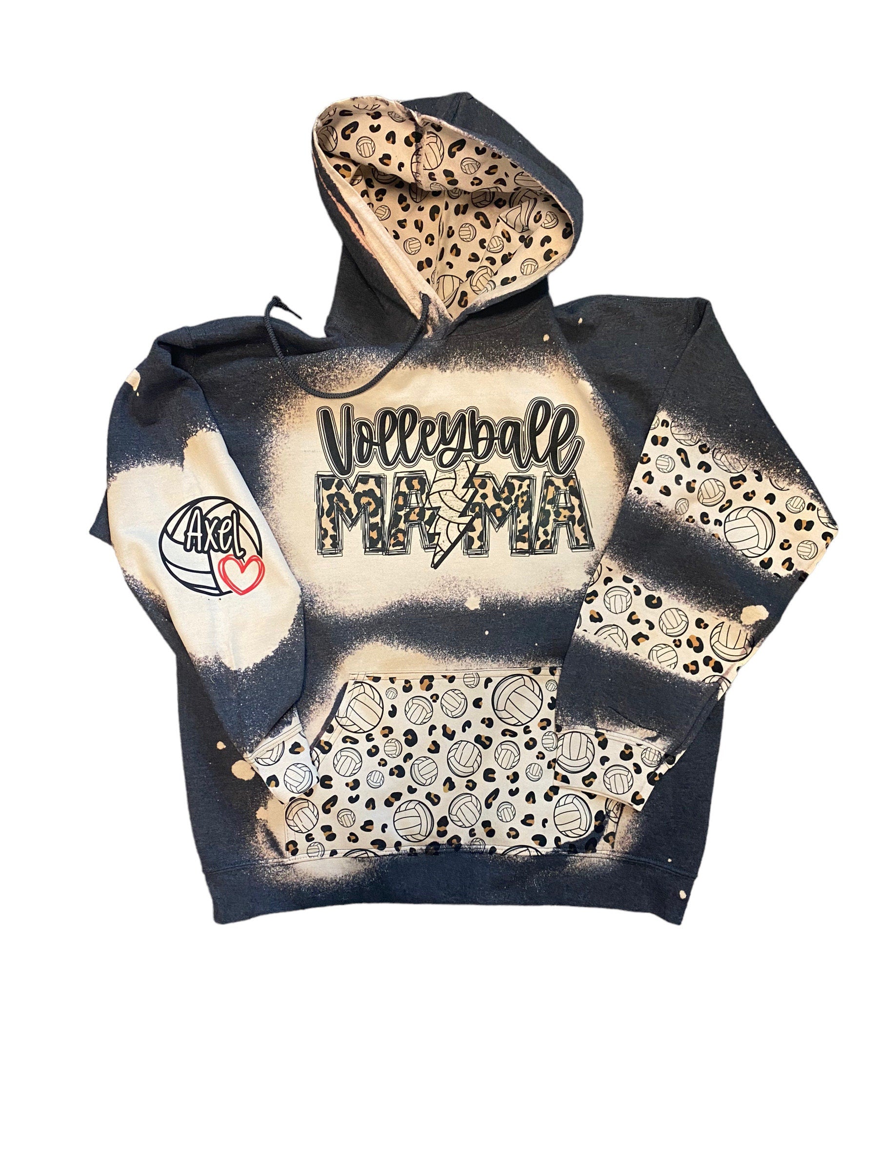Volleyball Hoodie - Custom Volleyball Bleached Hoodie - Volleyball Mama Shirt - Custom Sport Hoodie