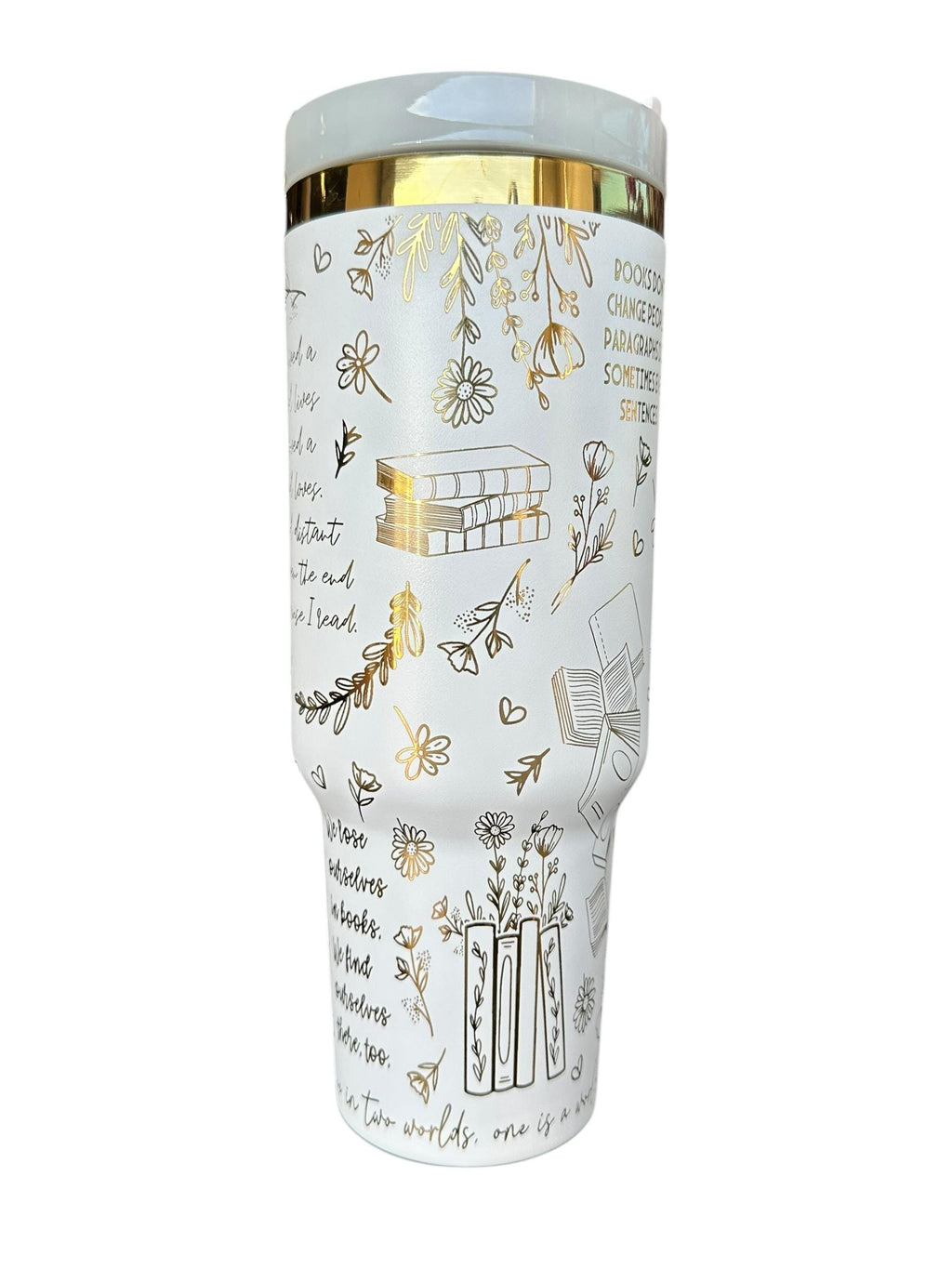I have Lived 1000 lives Because I Have Read Tumbler - Pretty Reader Tumbler -  Engraved Cup   40oz tumbler with handle - Book Theme