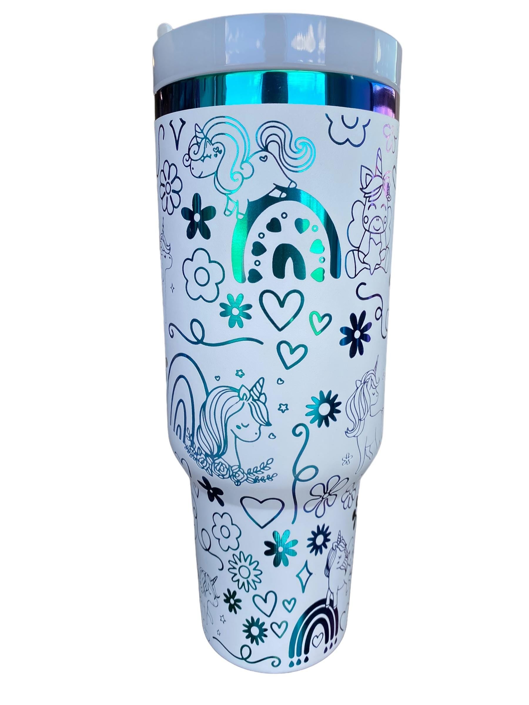 Unicorns and rainbows tumbler - 40oz Tumbler - Cute Unicorn Tumbler - Rainbow Love tumbler - engraved Tumbler - 40oz tumbler