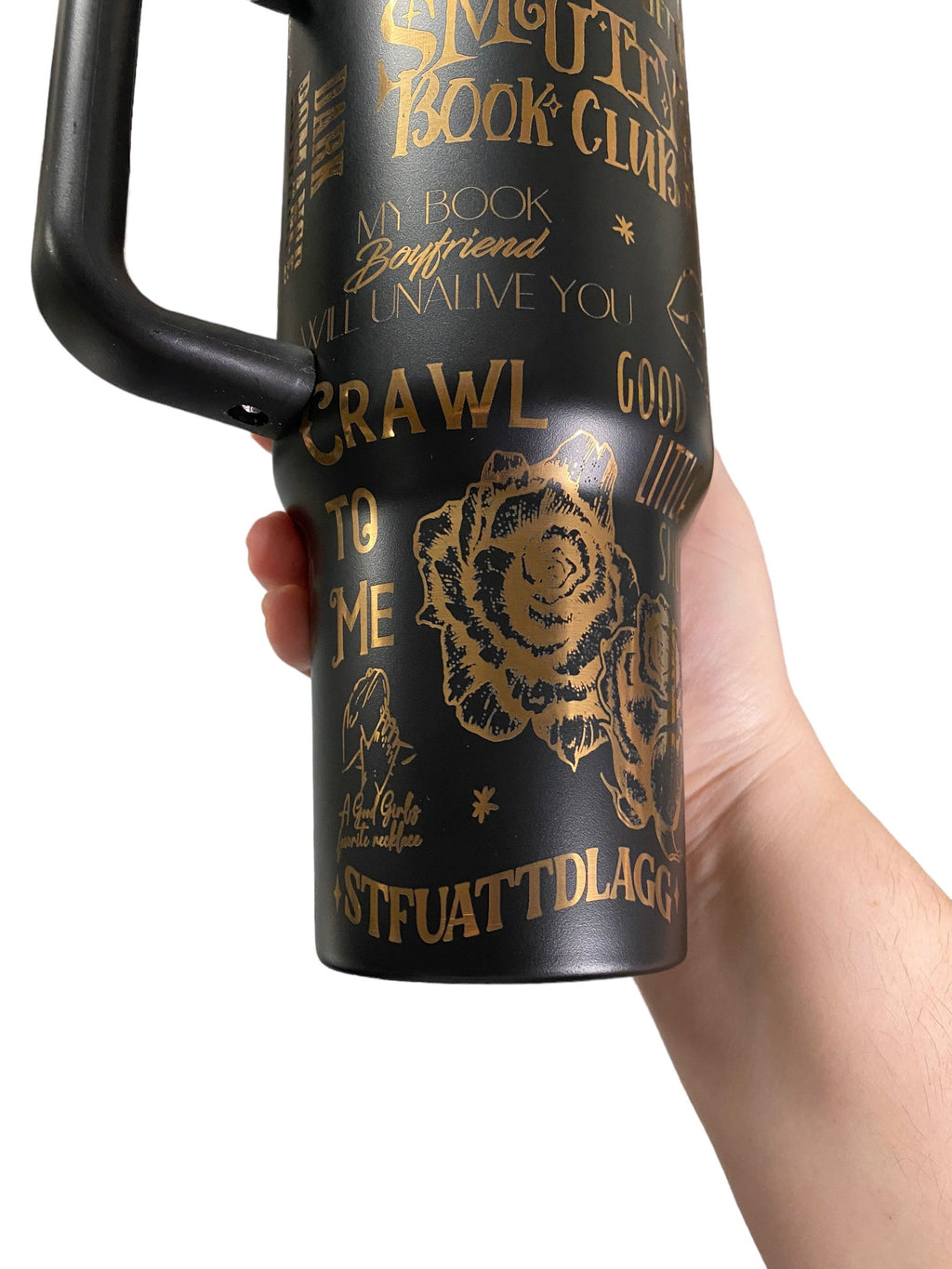 Smutty Book Club Tumbler -  Engraved Cup - Custom Engraved Cup  - 40oz tumbler with handle - Dark Romance Book Theme Tumbler