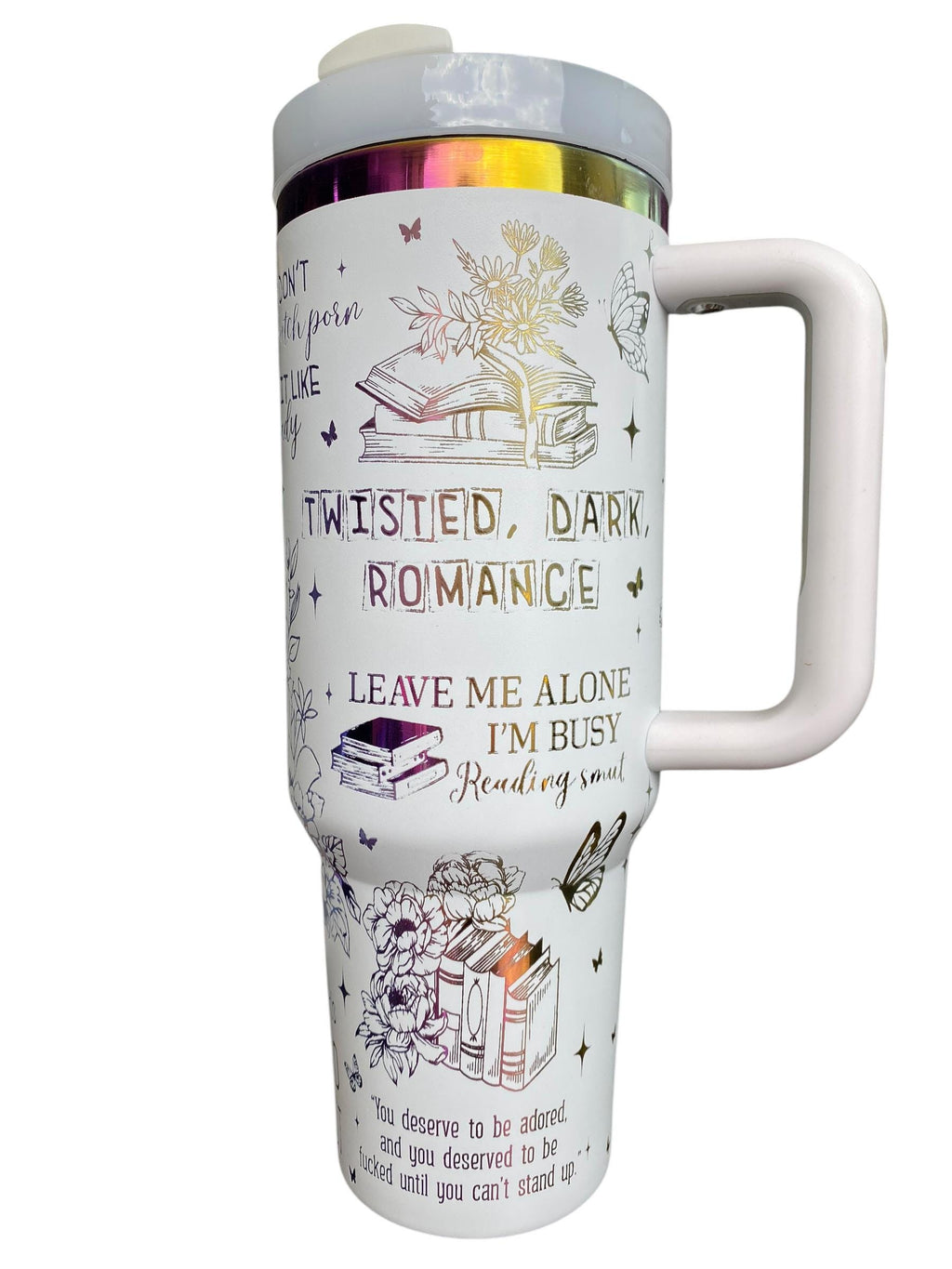 Spicy fairy Tale Tumbler - Dark Romance Reader Tumbler -  Engraved Cup - Custom Engraved Cup   40oz tumbler with handle - Romance Book Theme