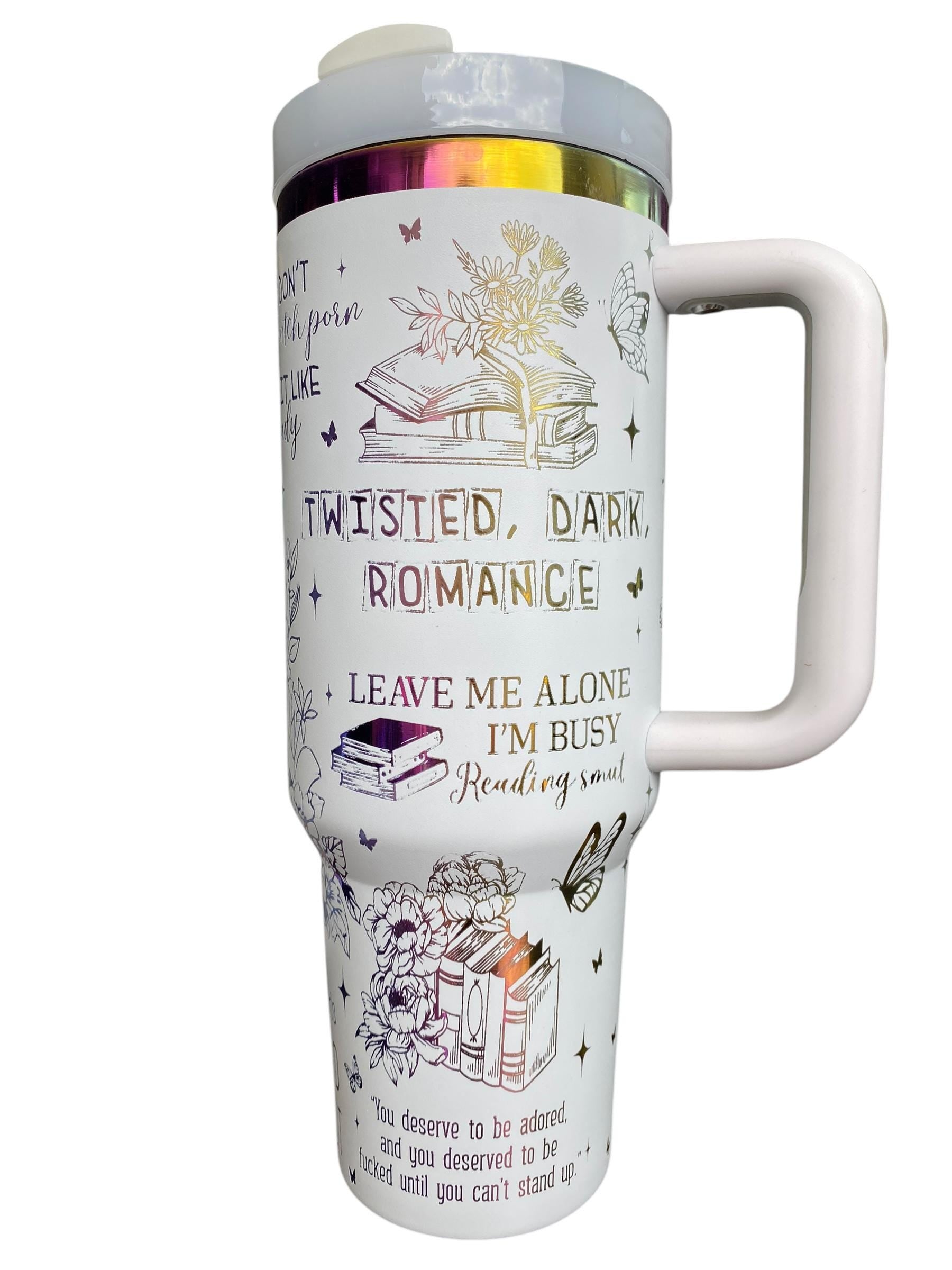 Spicy fairy Tale Tumbler - Dark Romance Reader Tumbler -  Engraved Cup - Custom Engraved Cup   40oz tumbler with handle - Romance Book Theme