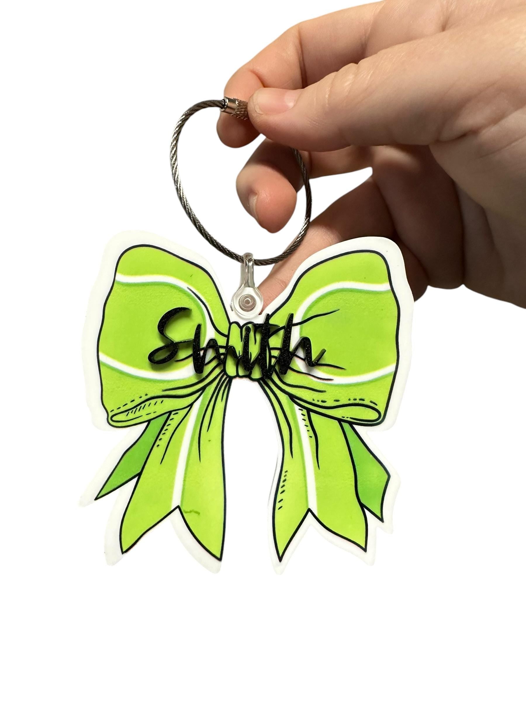 Custom Sport Bow Bag Tags- Purse Charm - Bag Charm Personalized Name Baseball Keychain - Baseball Team Gift - Tag - Bag Tag - Name keychain