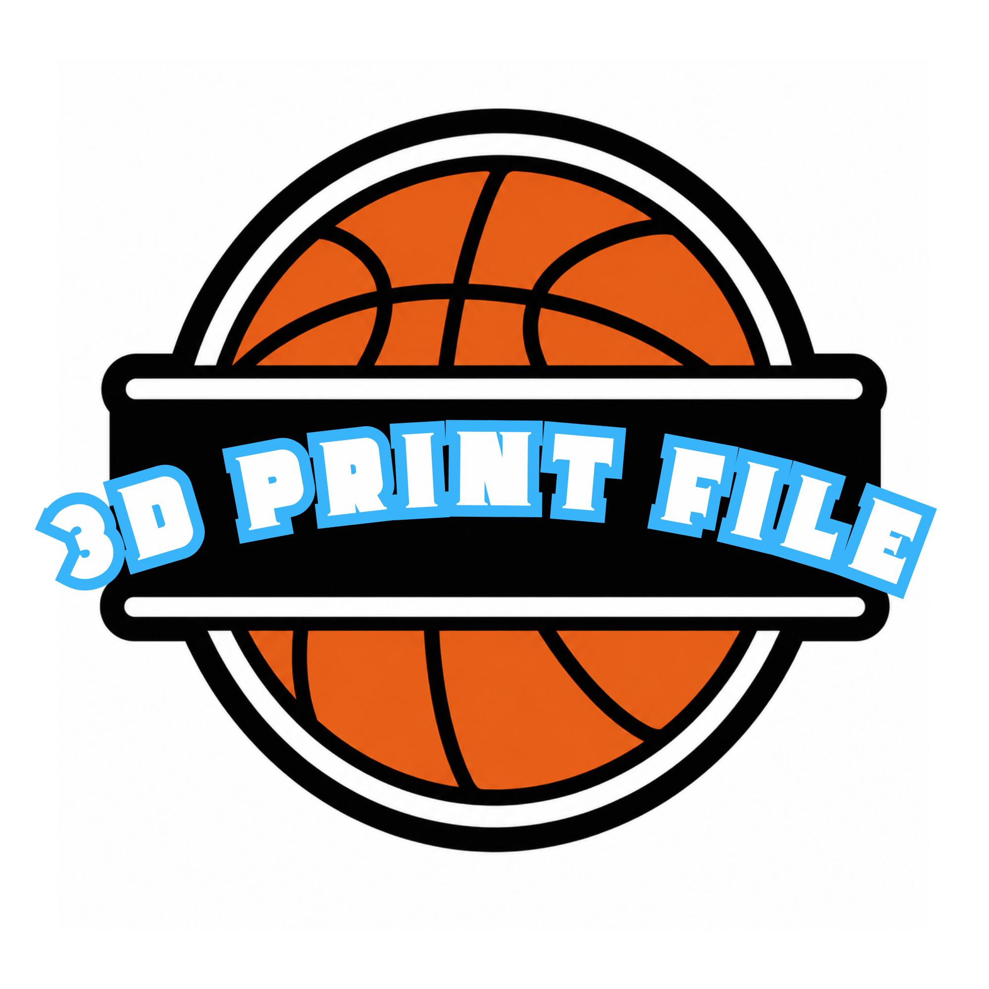 Personalized Split Basketball Pompom Stick 3D Print File | STL & 3MF Digital Download