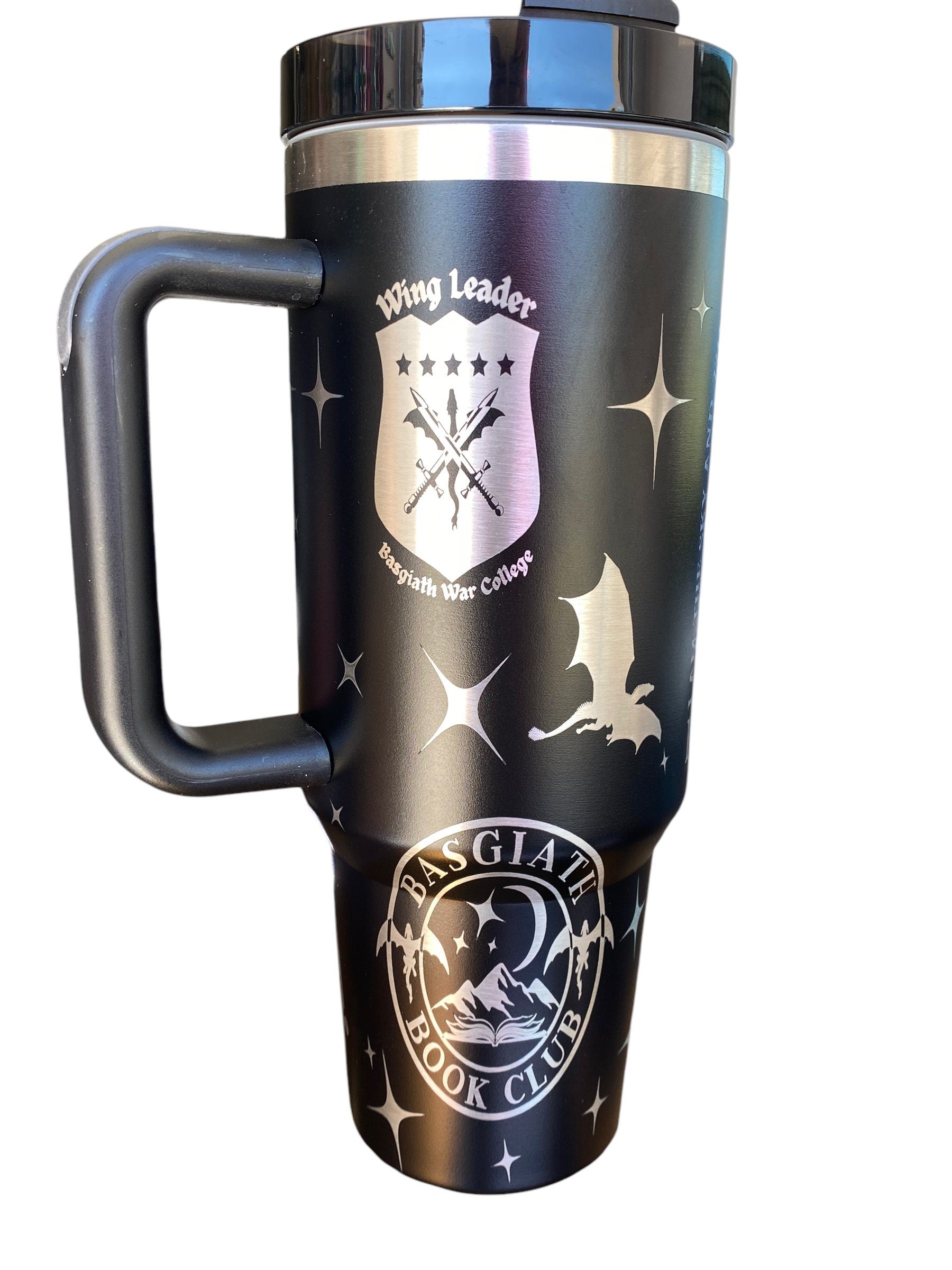 Basgiath Book Club Tumbler- Dragon Book Engraved Tumbler - Booktok Engraved Cup - Custom Engraved Cup  - 40oz tumbler with handle